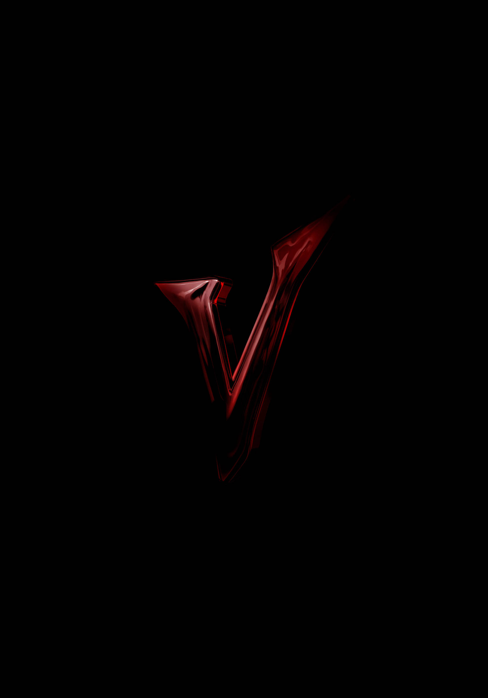 dark red, glowing red, stylized letter V, Full HD Phone Wallpaper