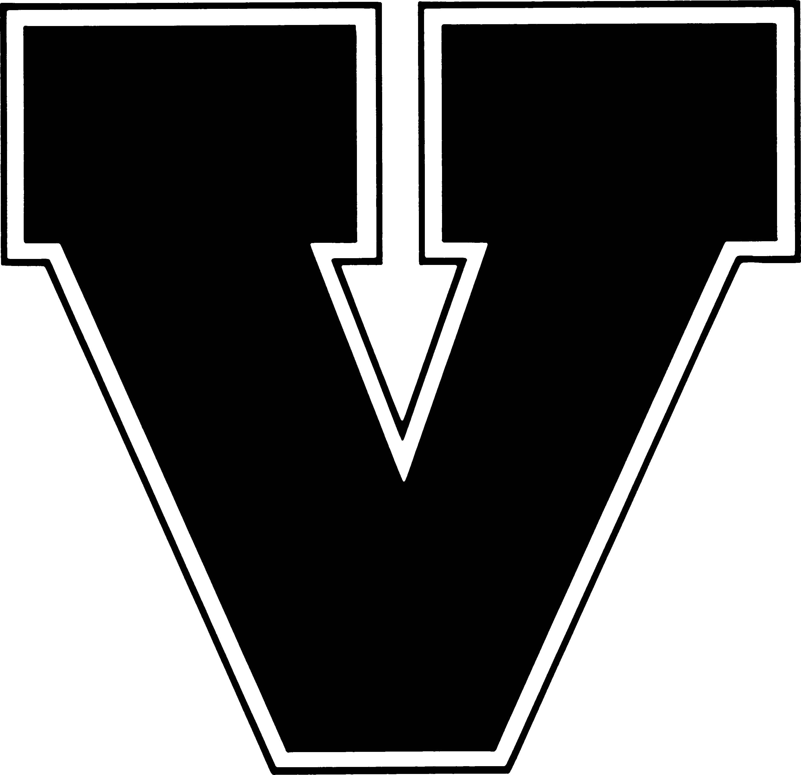 Letter V, black, white outline, 2K Desktop Wallpaper