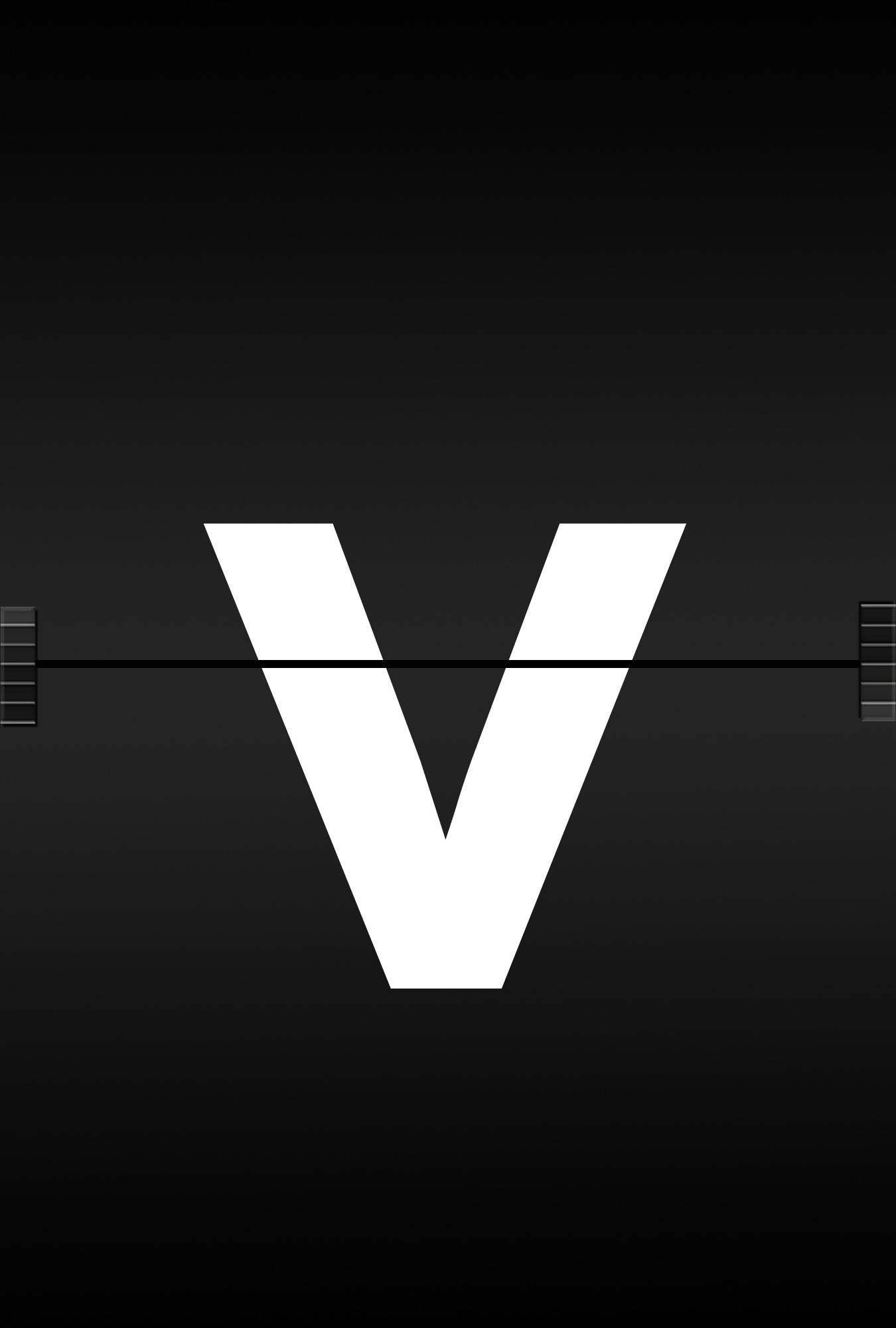 Letter V, white letter V, dark gradient background, Full HD Phone Wallpaper