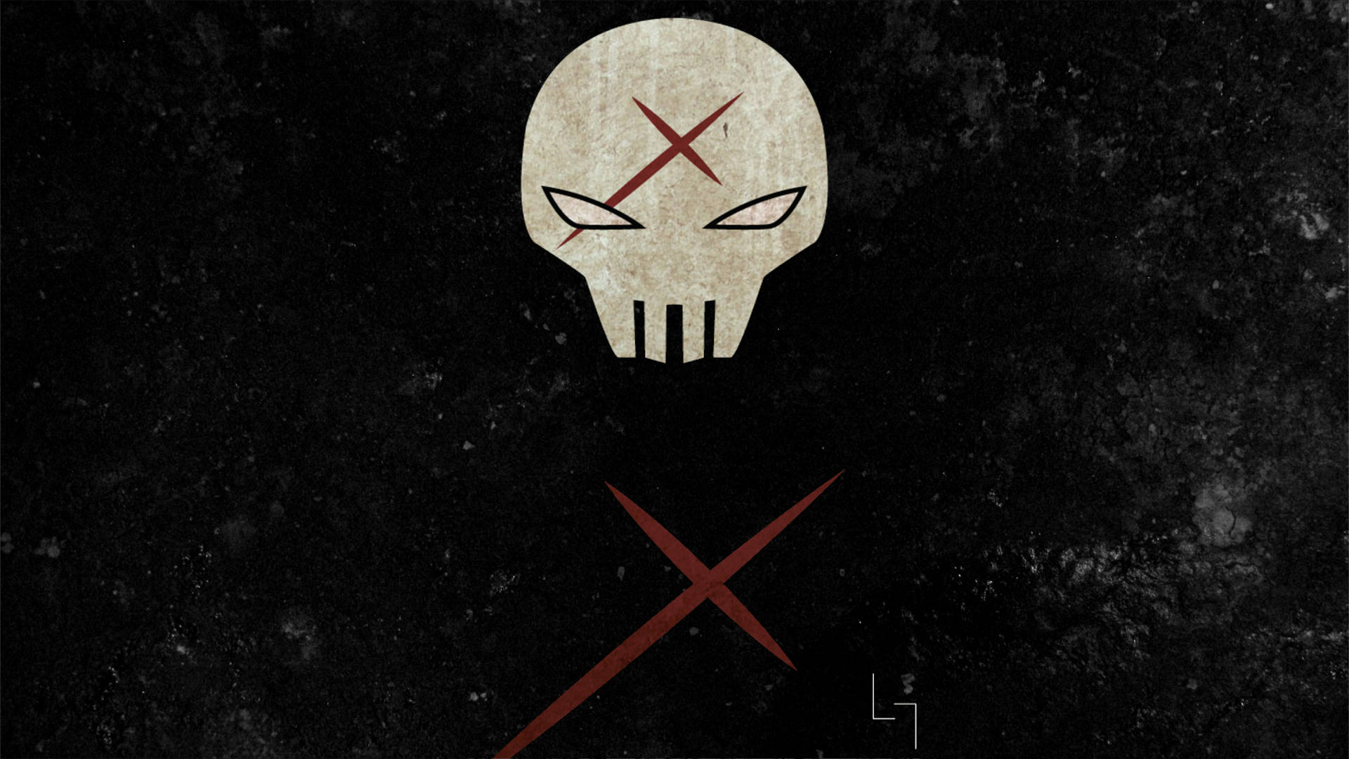 Weathered Red Letter X, red X marks, gritty black background, Full HD Desktop Wallpaper