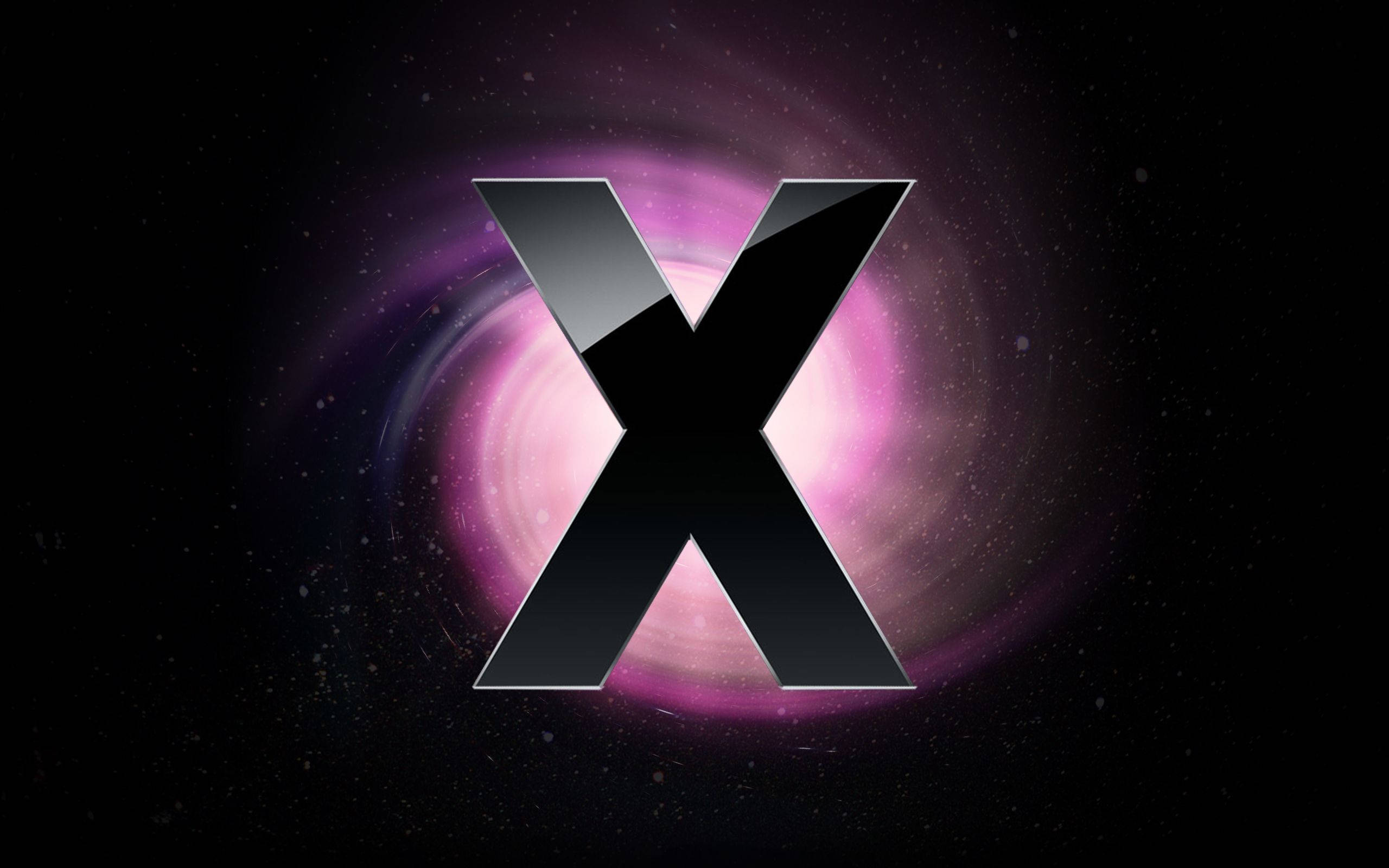 Letter X, purple galaxy, metallic highlights, 2K Desktop Wallpaper