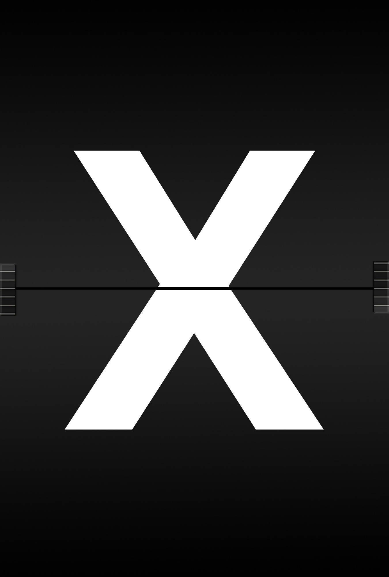 Letter X, white, dark gradient background, Full HD Phone Wallpaper