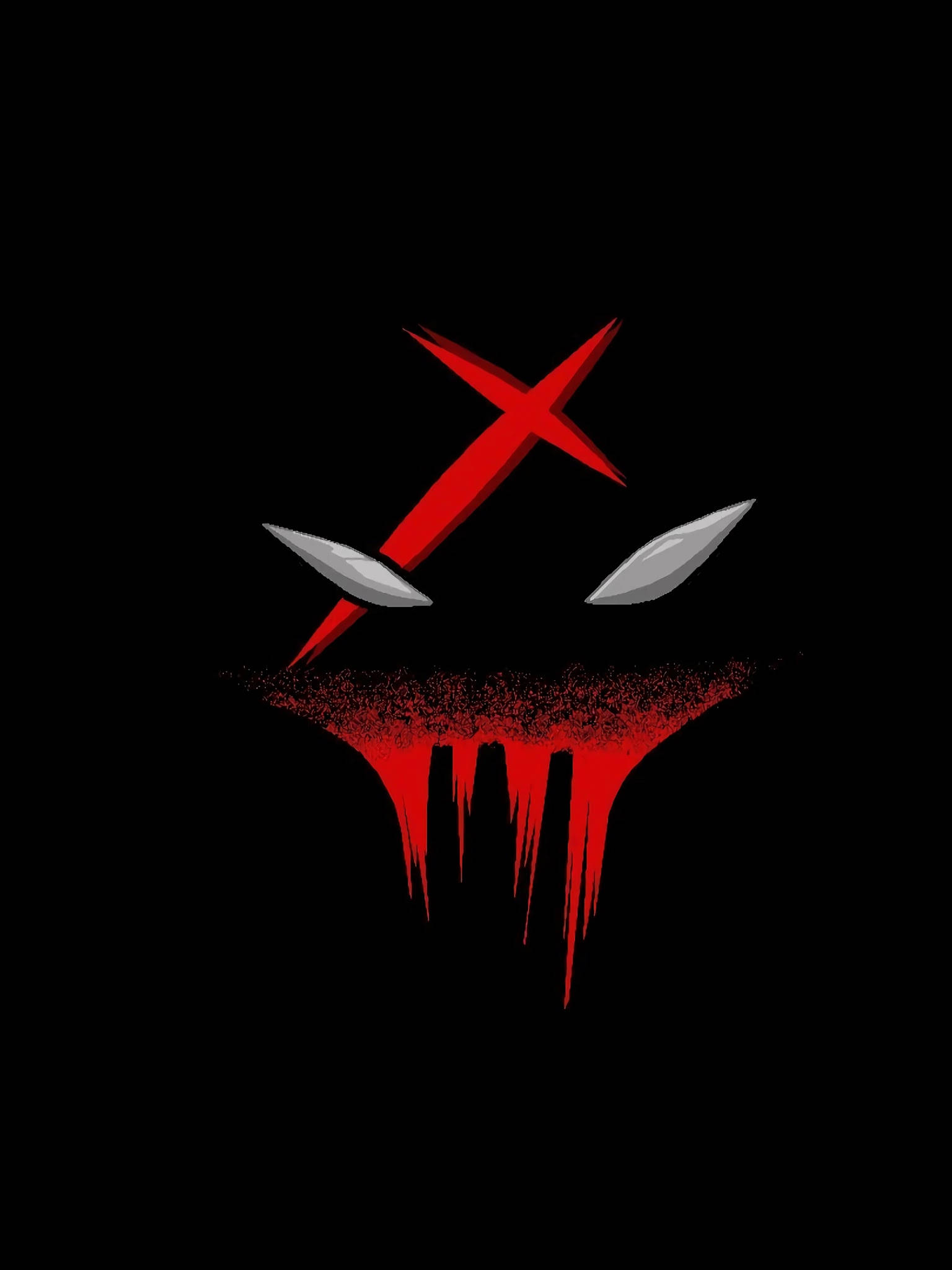 Red Letter X Mask, red, glowing silver eyes, Full HD Phone Wallpaper