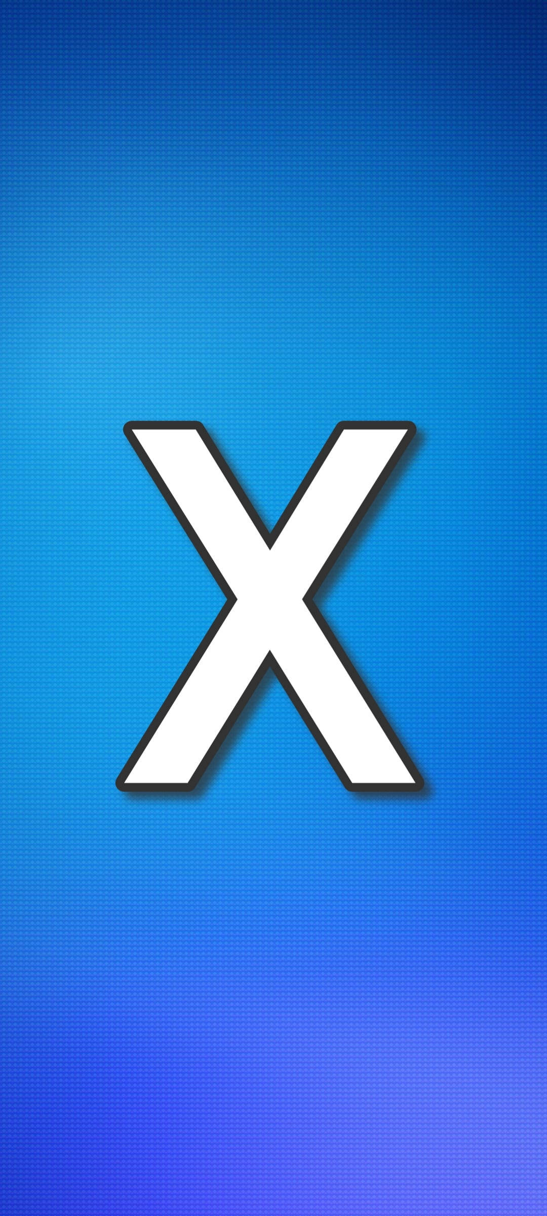 Blue Mobile Letter X, white letter X, black outline, Full HD Phone Wallpaper