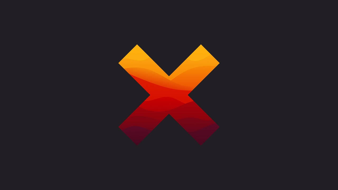 Letter X, warm ombre, gradient orange red hues, HD Desktop Wallpaper
