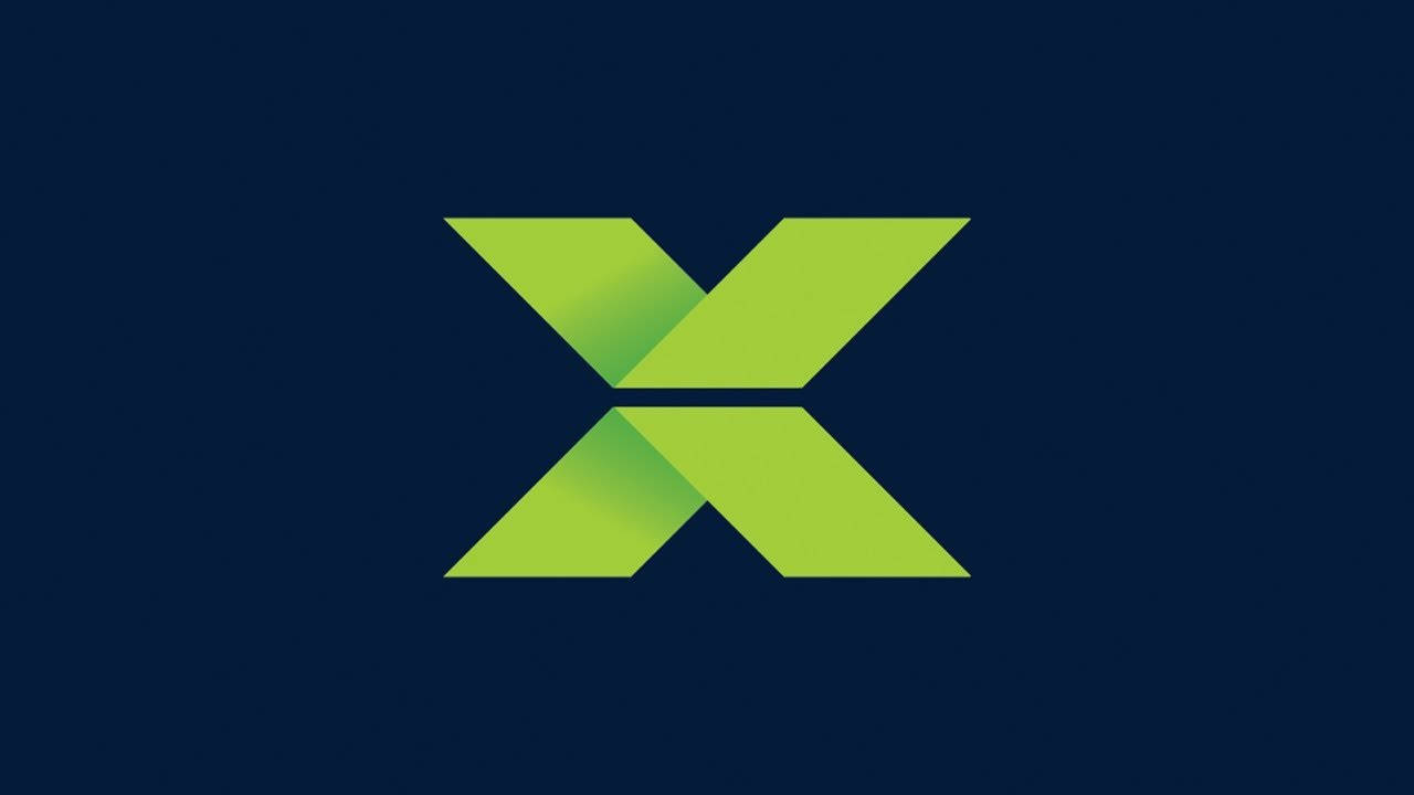 lime green, stylized X logo, gradient shading, HD Desktop Wallpaper