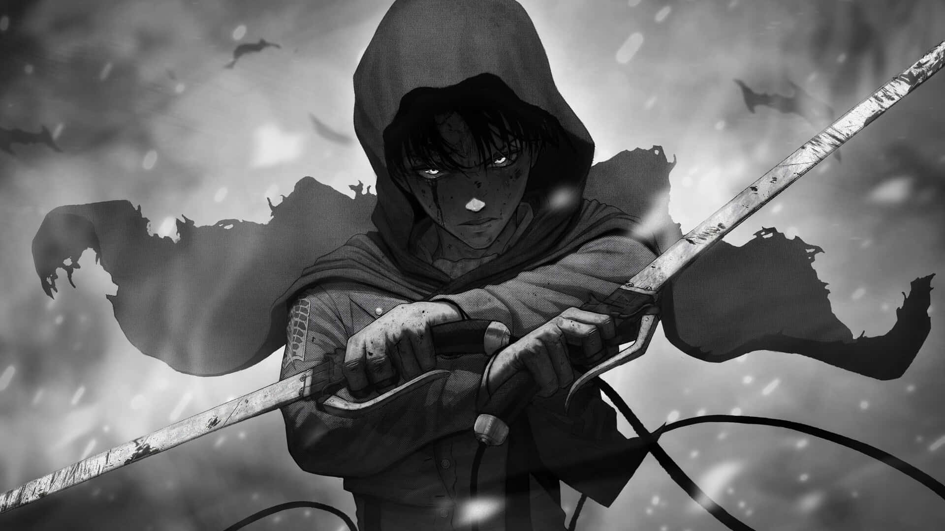 Levi Ackerman, anime warrior, sword, Full HD Desktop Wallpaper