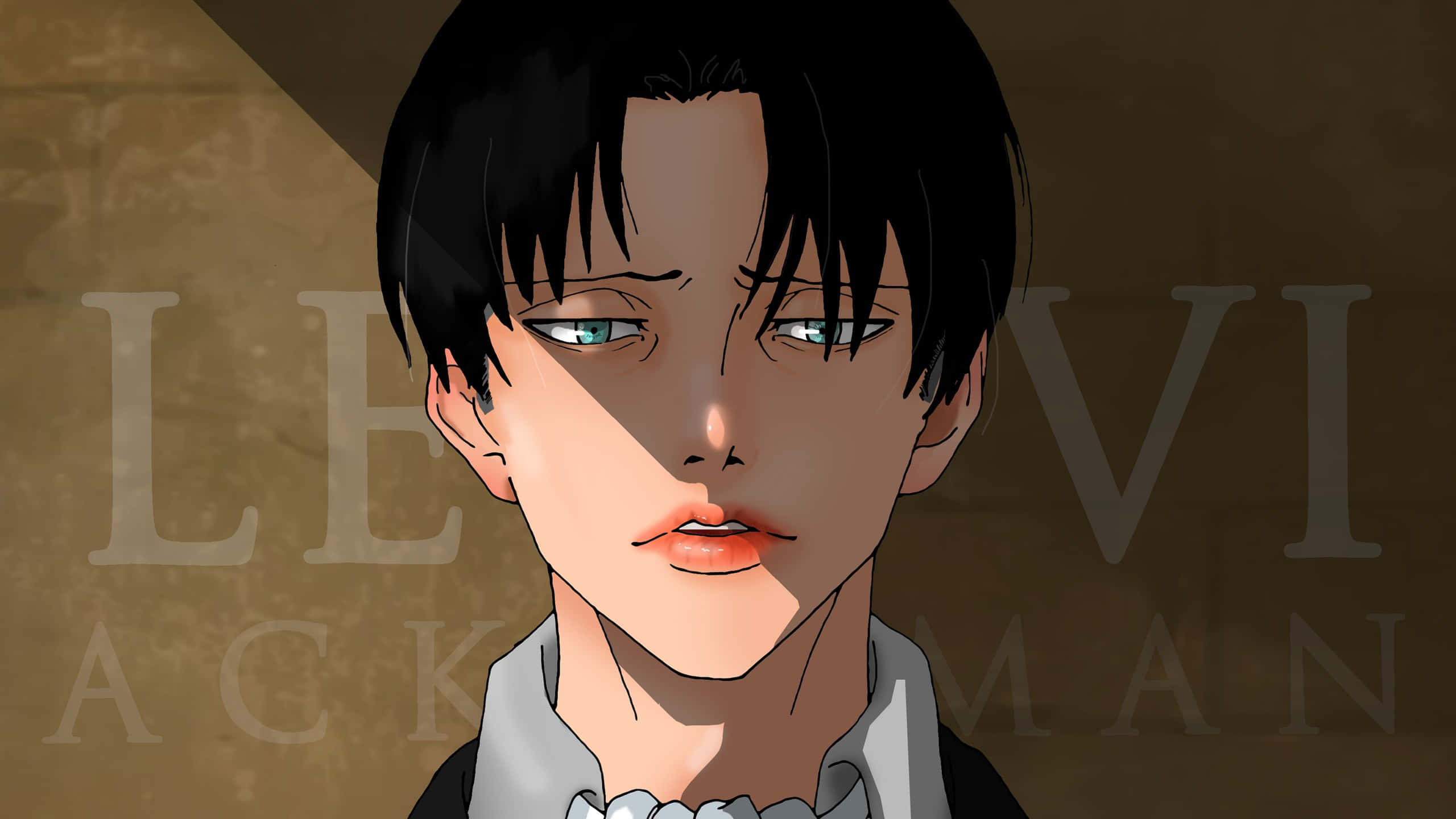 Levi Ackerman, anime portrait, sharp blue eyes, 2K Desktop Wallpaper