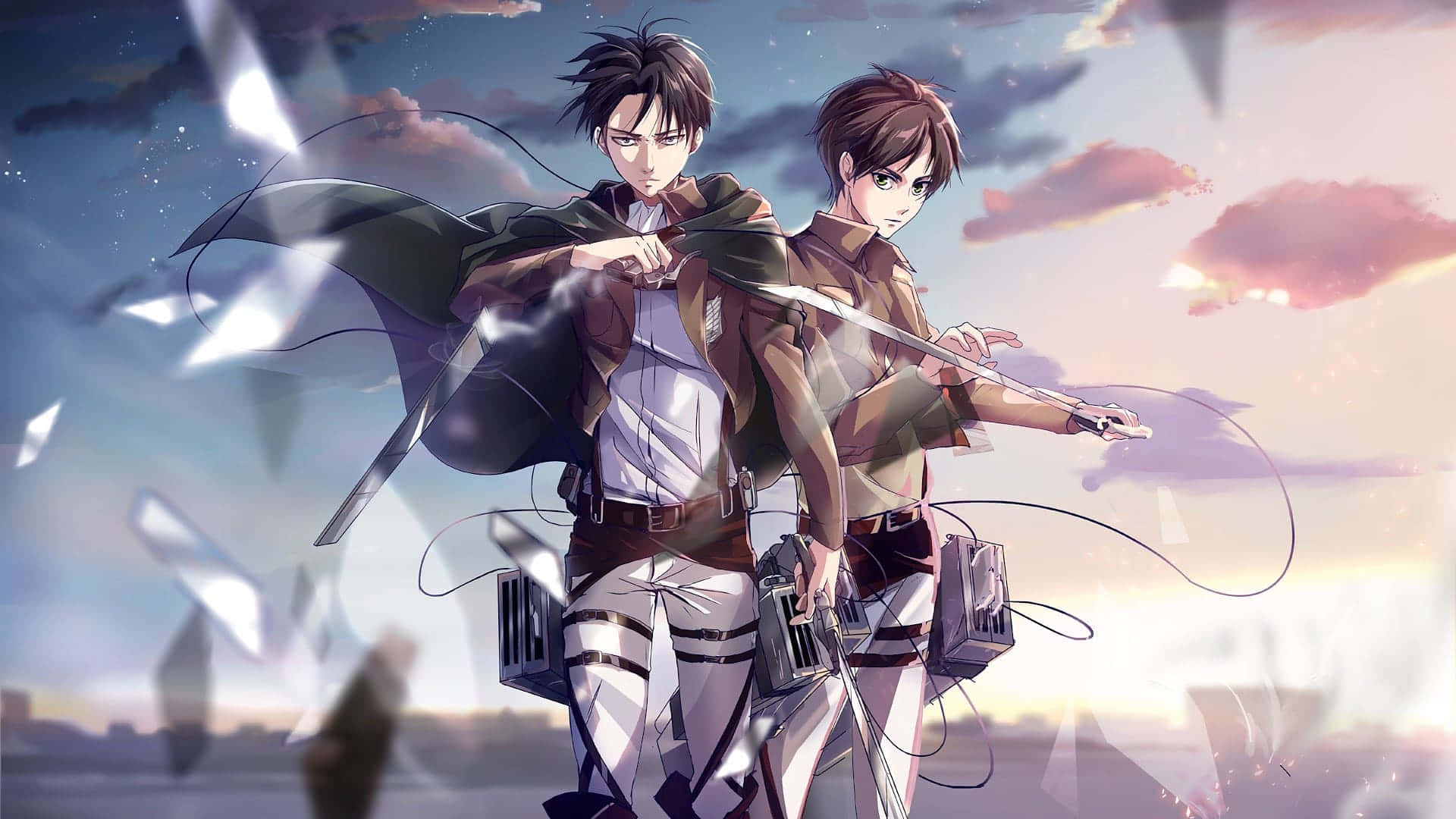 Levi Ackerman, twilight sky, anime warriors, Full HD Desktop Wallpaper