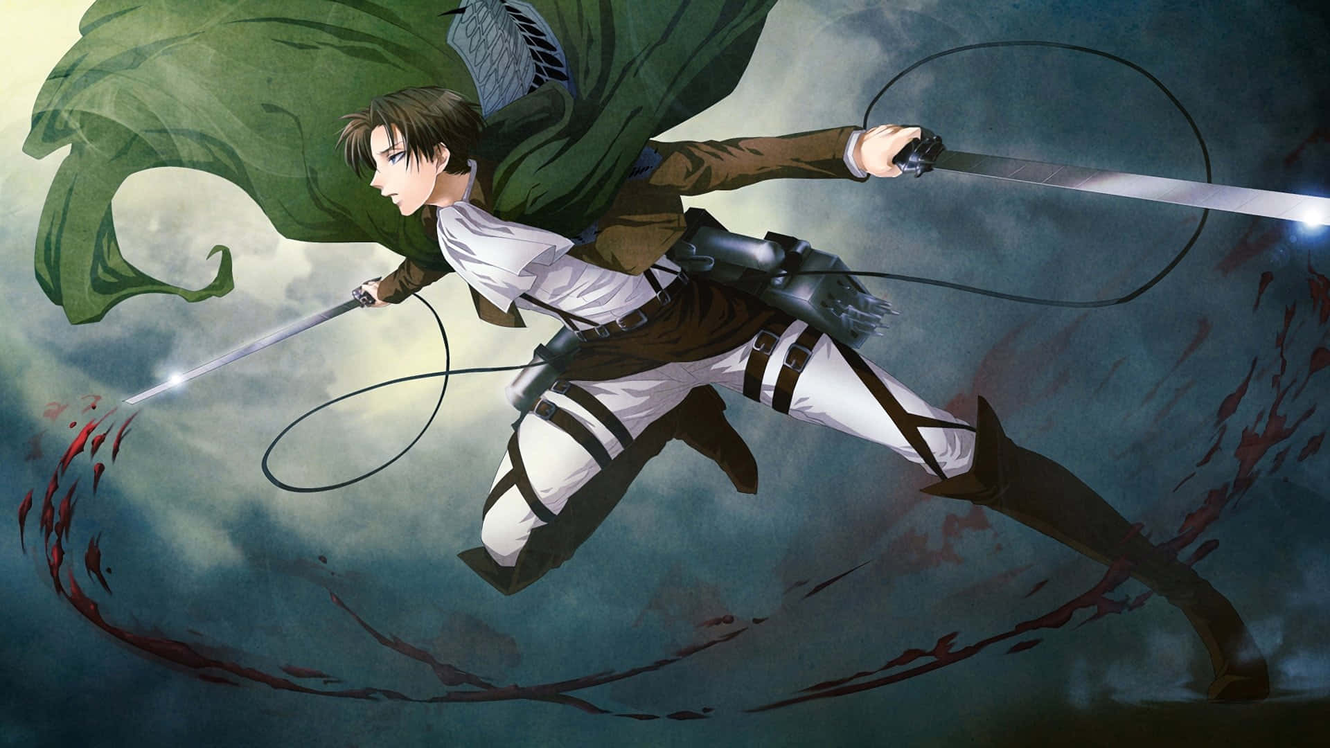Levi Ackerman, anime warrior, dual swords, Full HD Desktop Wallpaper