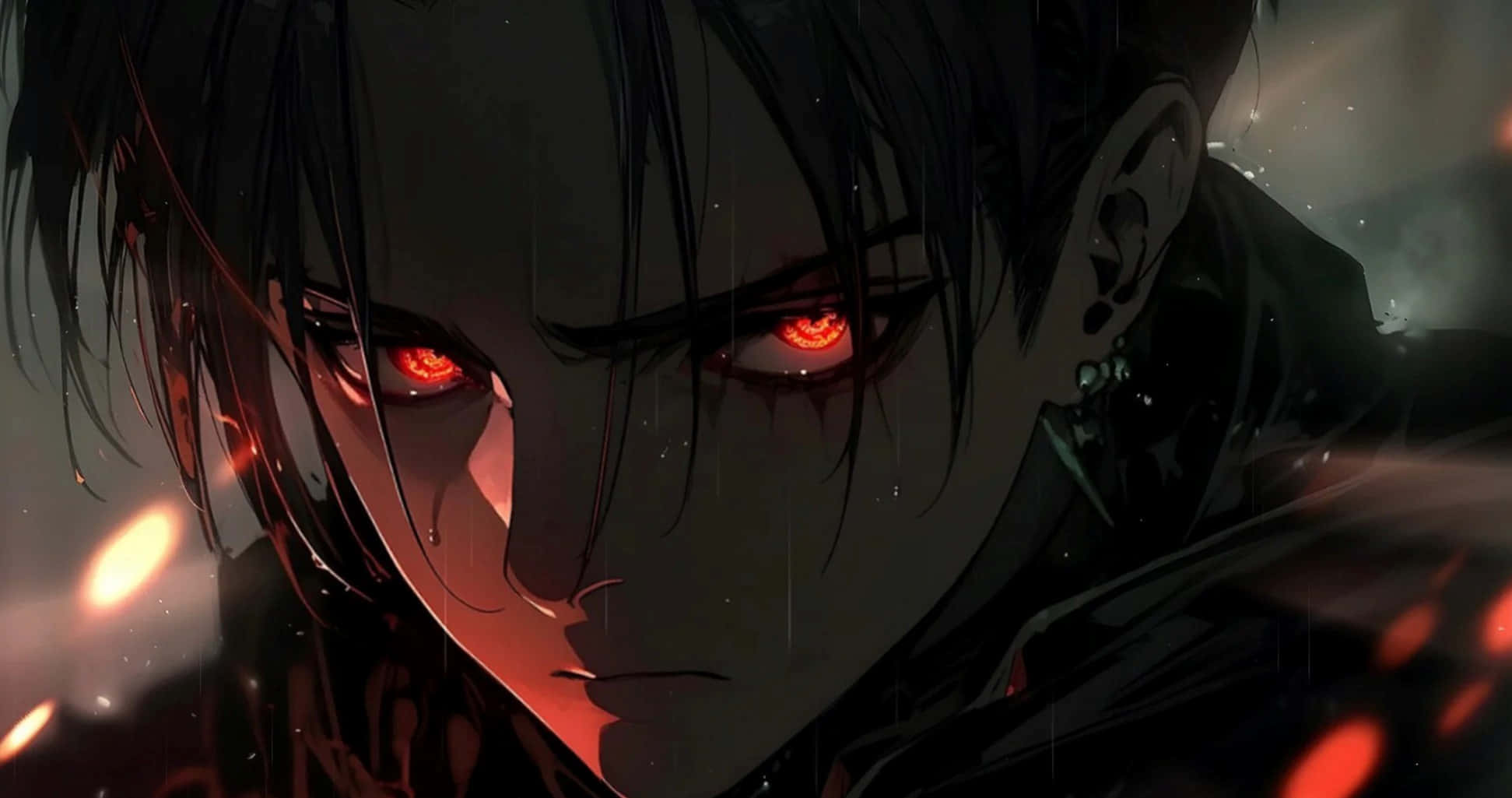 Levi Ackerman, 4K Wallpaper, glowing red eyes, Full HD Desktop Wallpaper