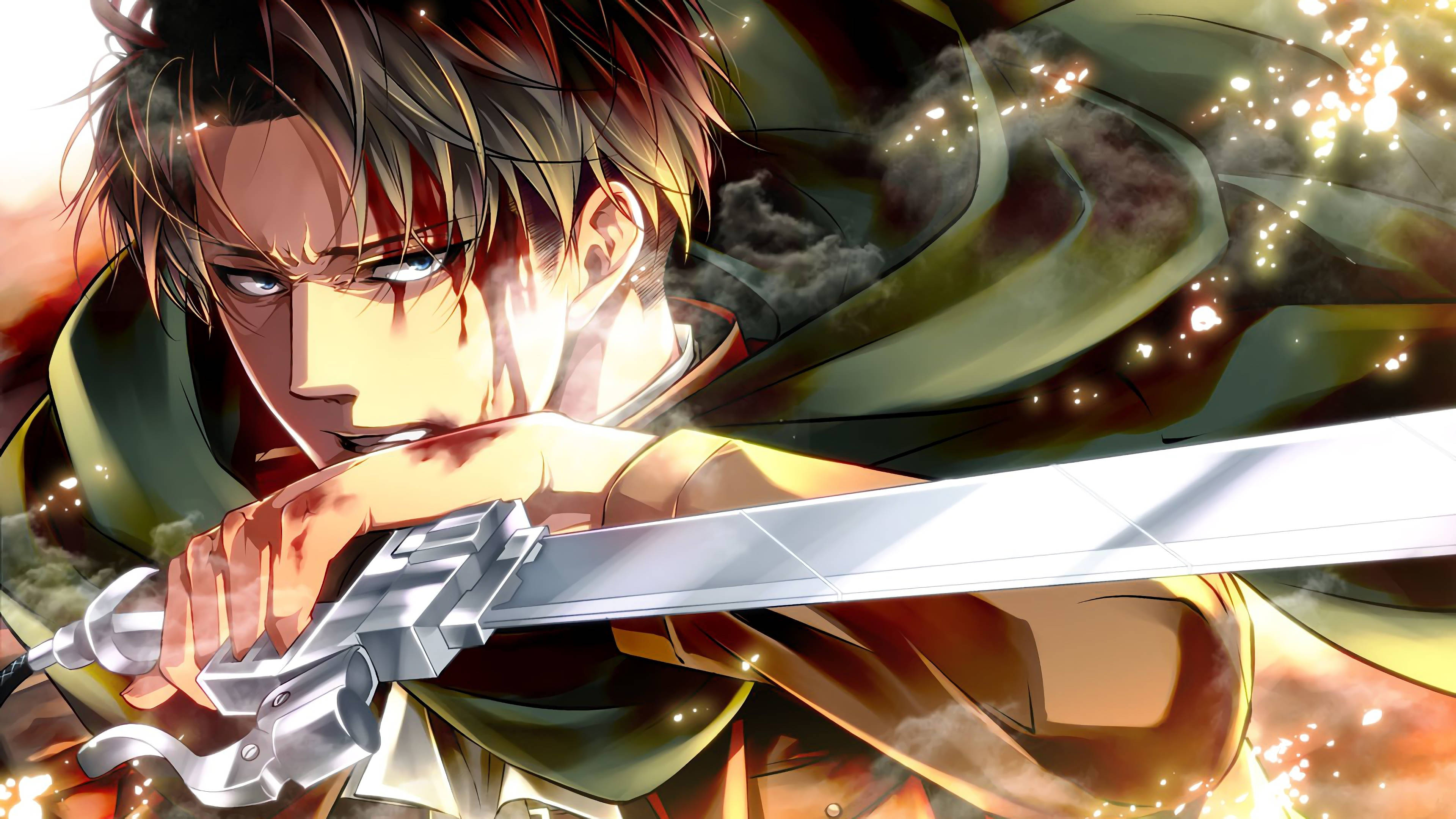Levi Ackerman, bloody face, 4K, 4K Desktop Wallpaper