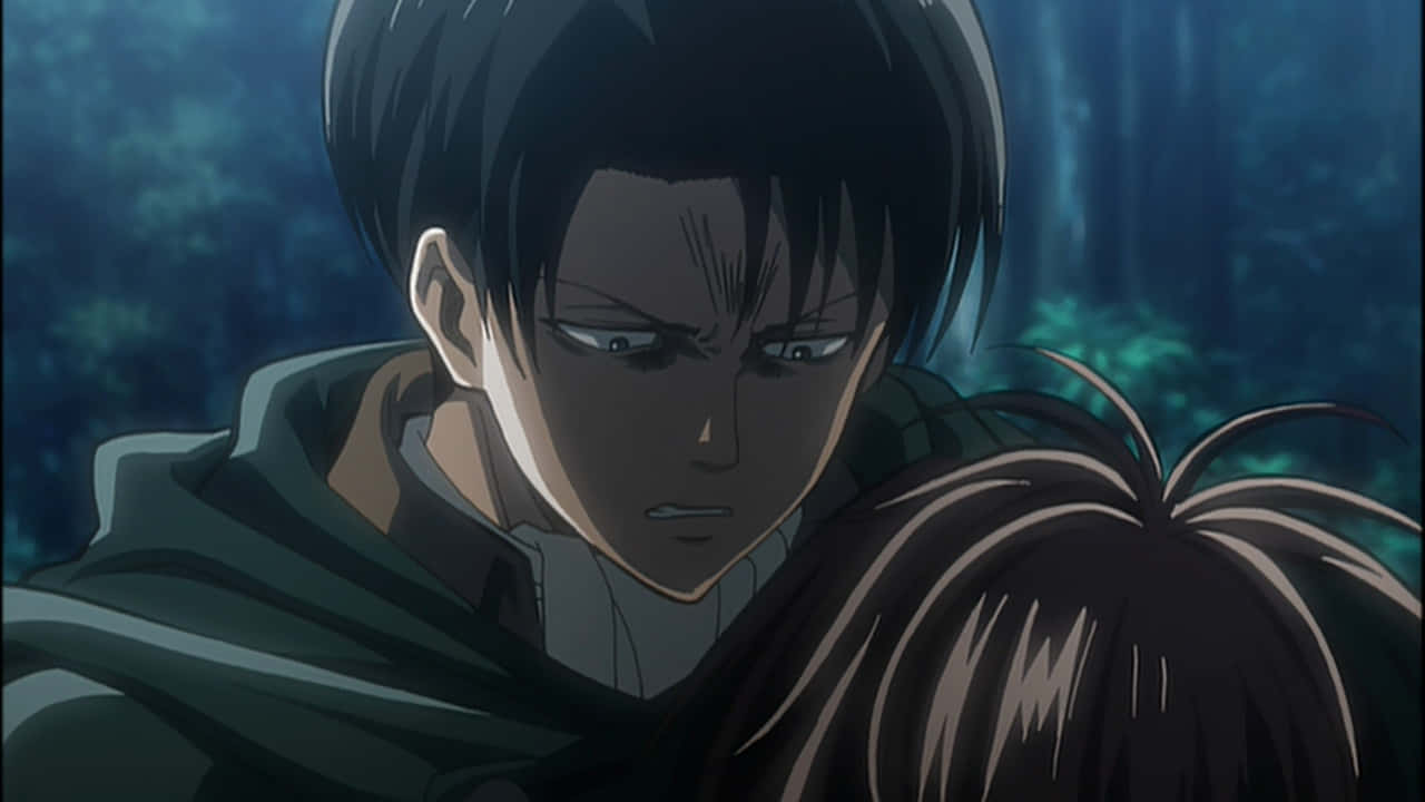 Levi Ackerman, dark forest, moody blue-green lighting, HD Desktop Wallpaper