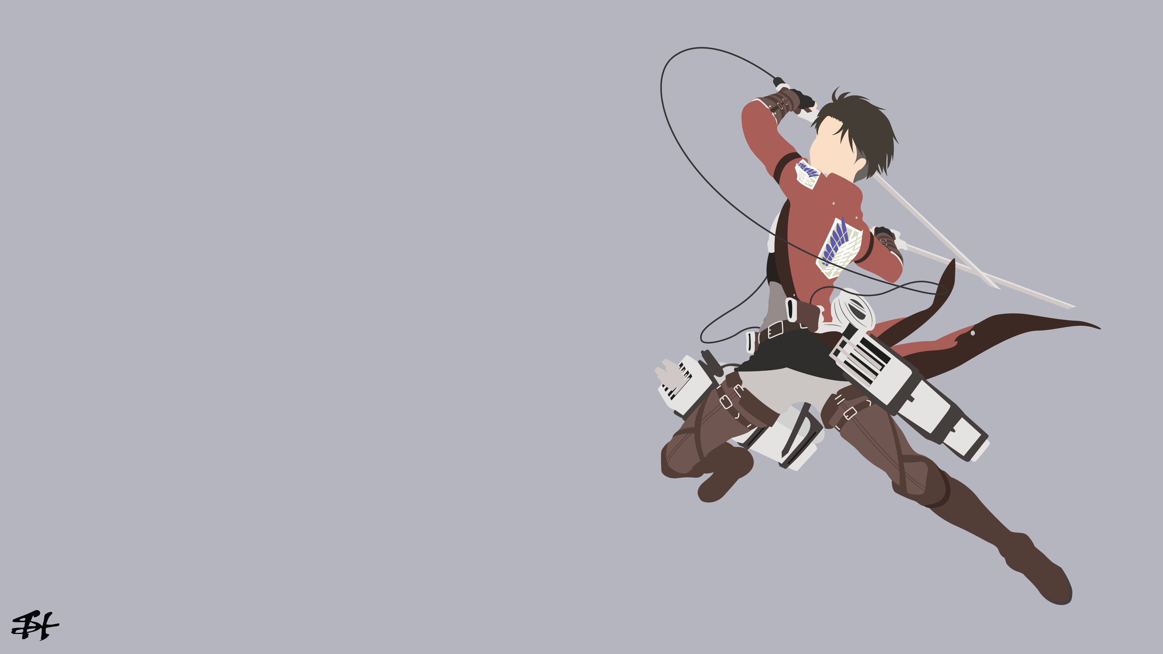 Levi Ackerman, red jacket, gear, 4K Desktop Wallpaper