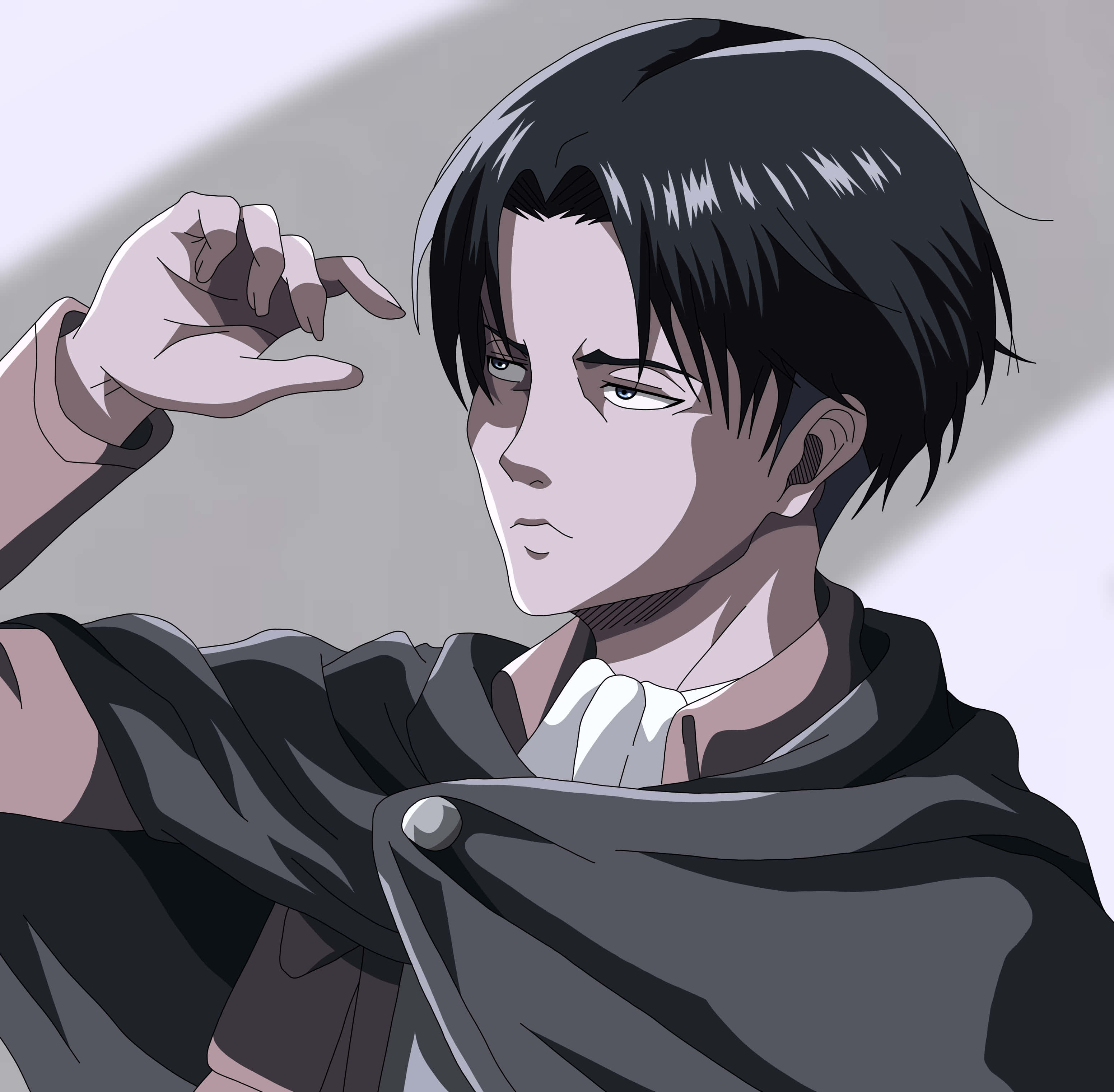 Levi Ackerman, hand up, dark hair, 2K Desktop Wallpaper