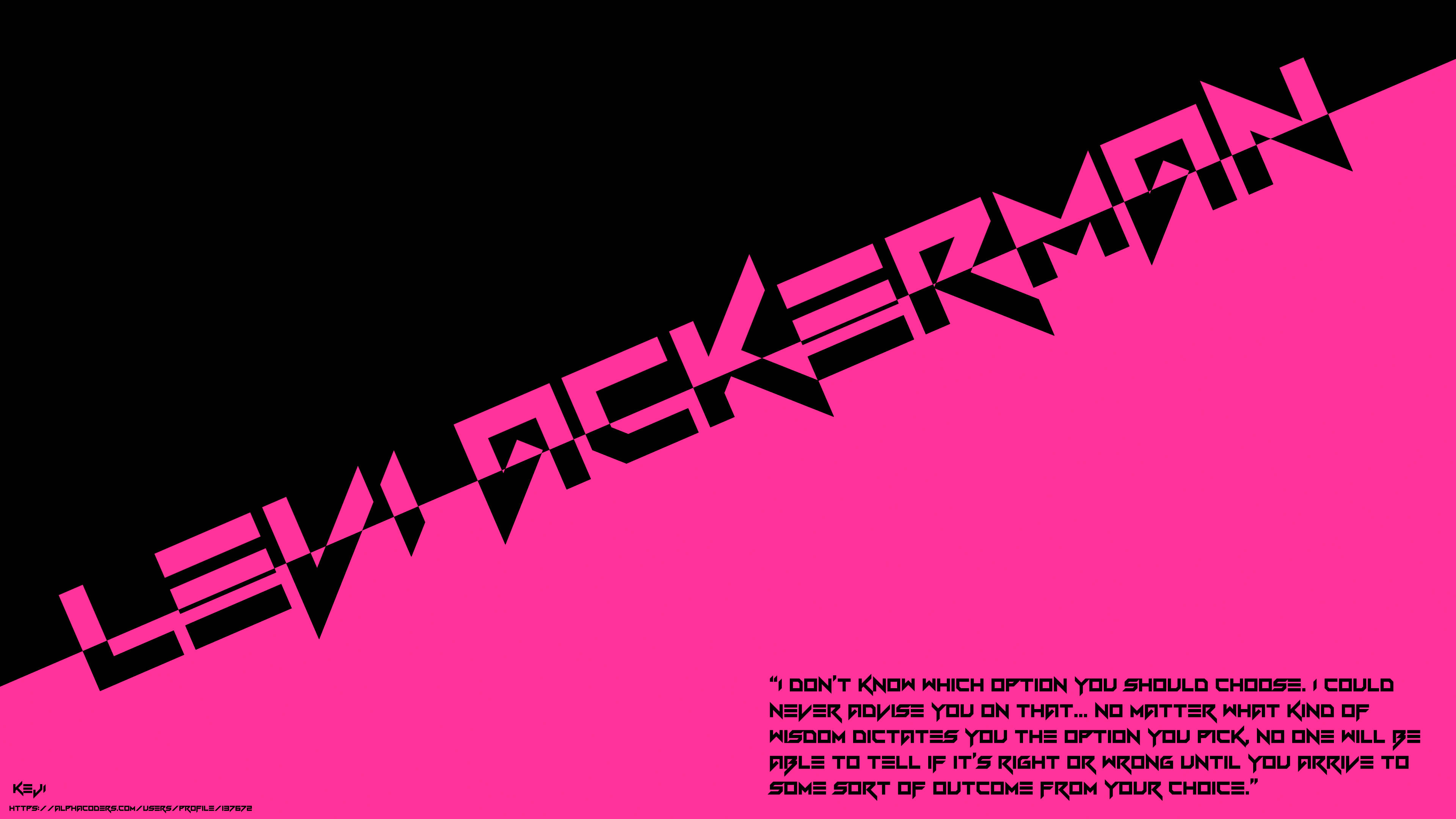 Levi Ackerman, pink, black, 4K Desktop Wallpaper