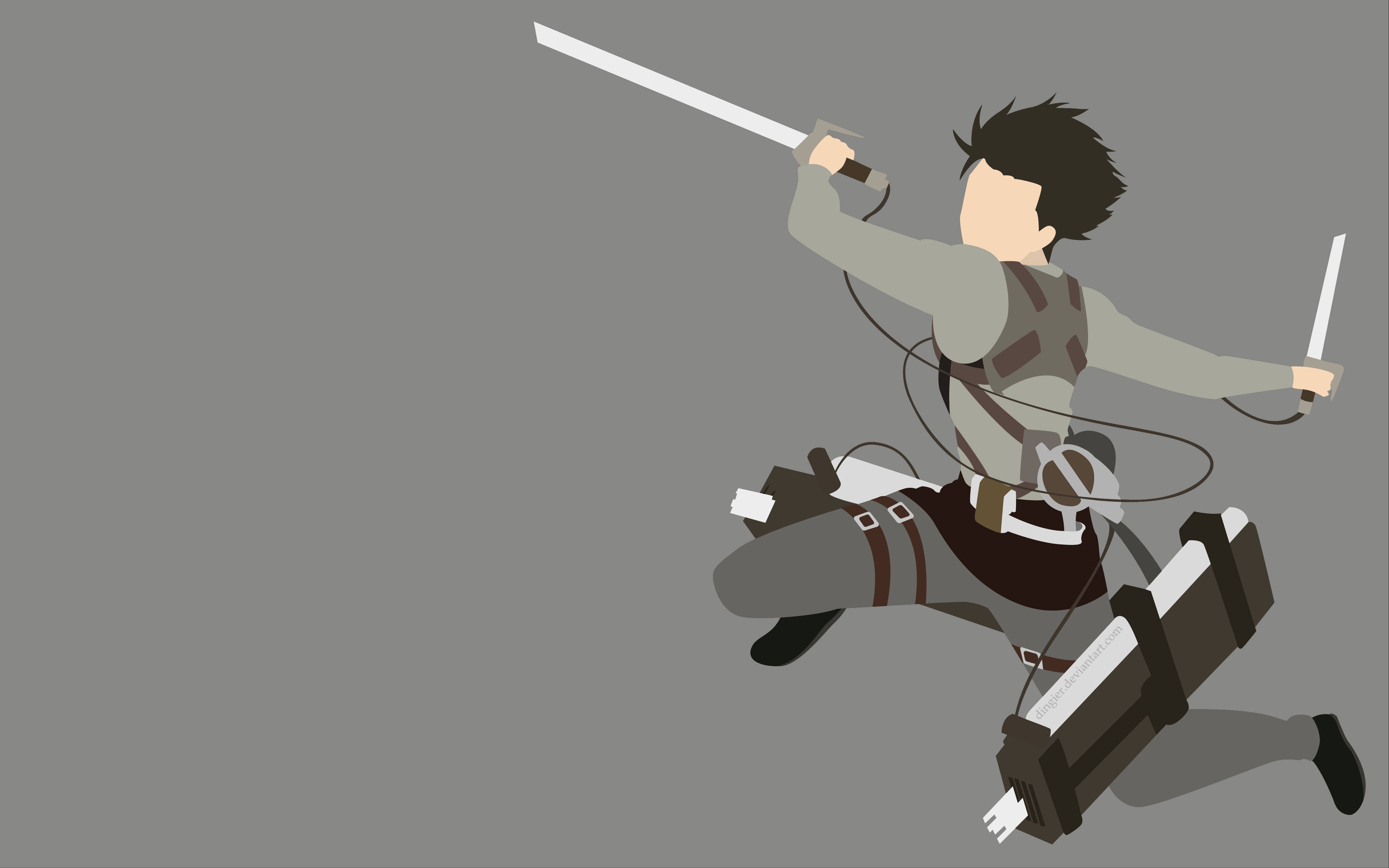 Levi Ackerman, harness, two swords, 4K Desktop Wallpaper