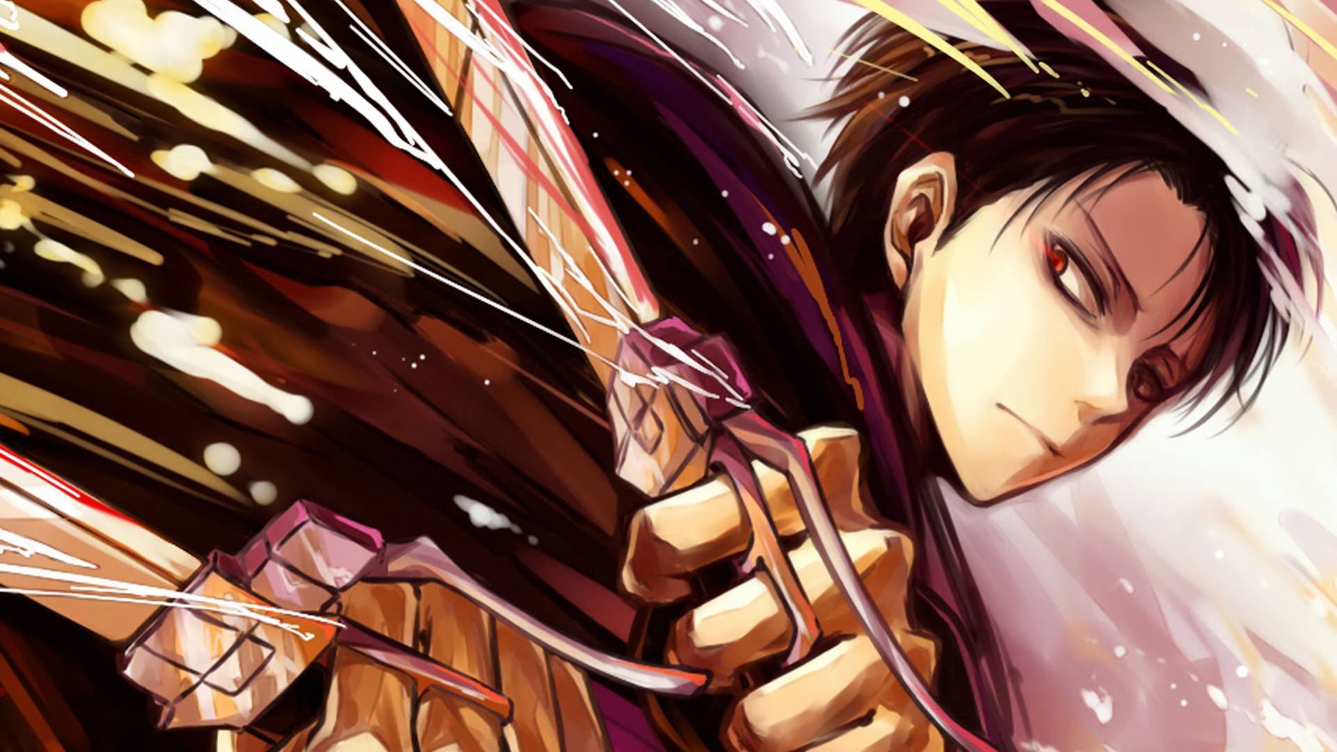 Levi Aesthetic, anime warrior, sword, Full HD Desktop Wallpaper