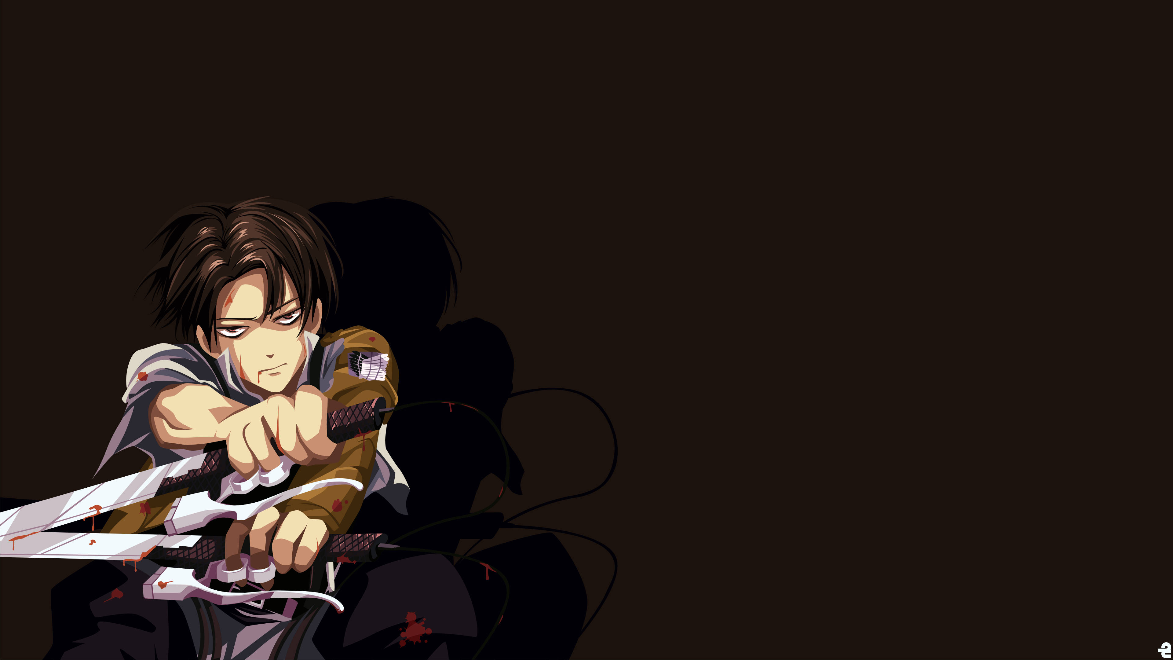 Levi, bloodied sword, anime warrior, 4K Desktop Wallpaper