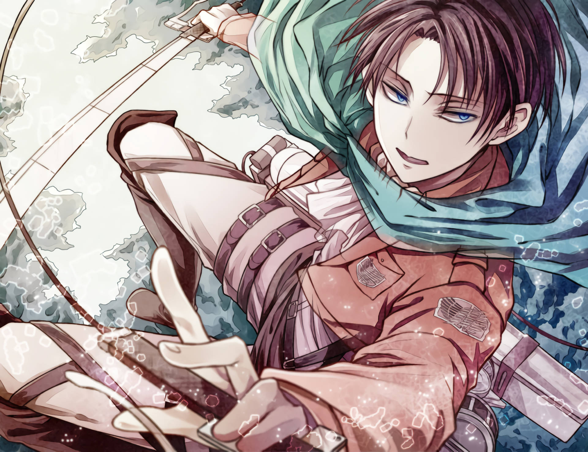 Levi Aesthetic, anime character, military gear, Full HD Desktop Wallpaper