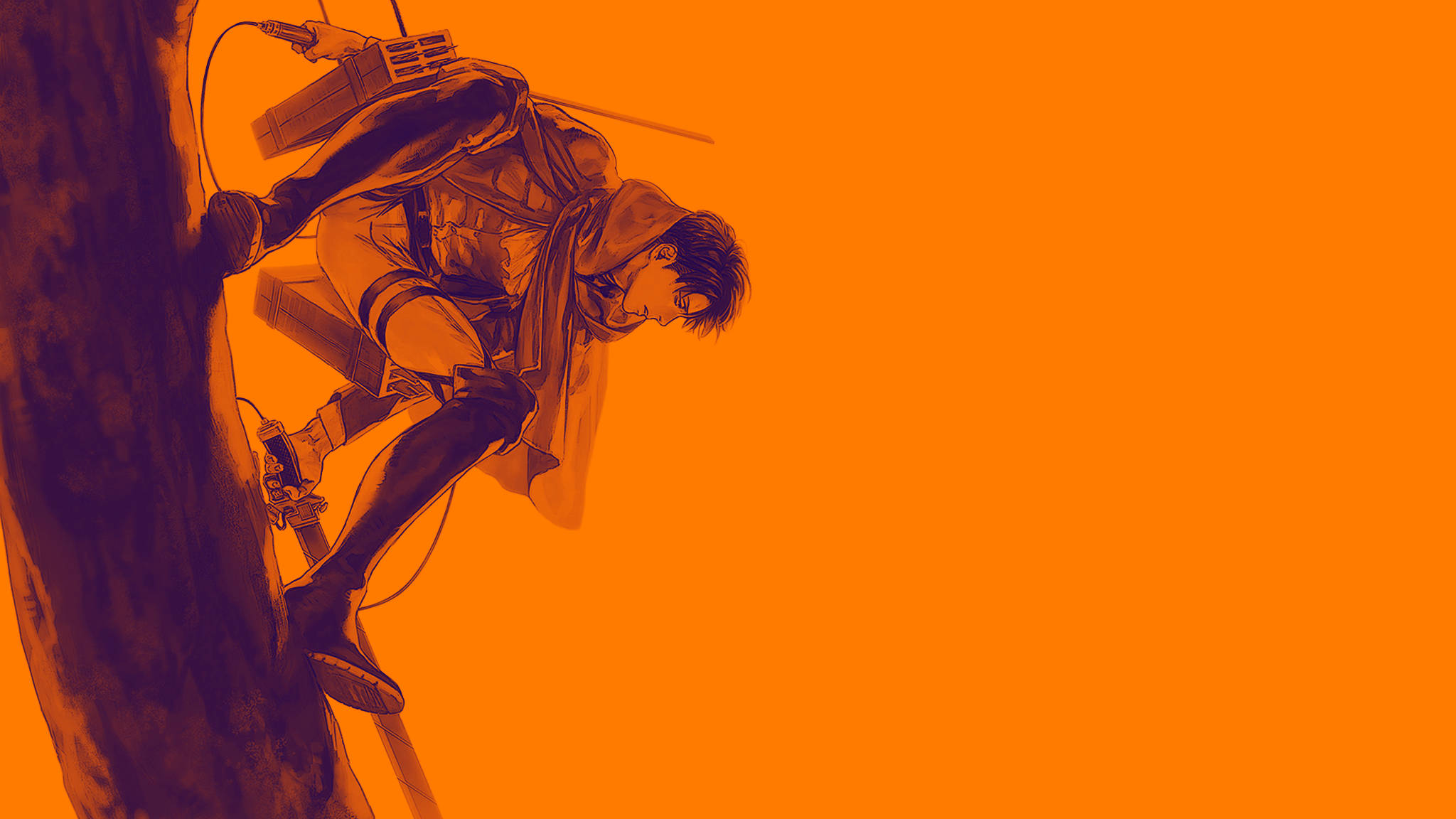Levi Aesthetic, anime soldier, climbing gear, Full HD Desktop Wallpaper
