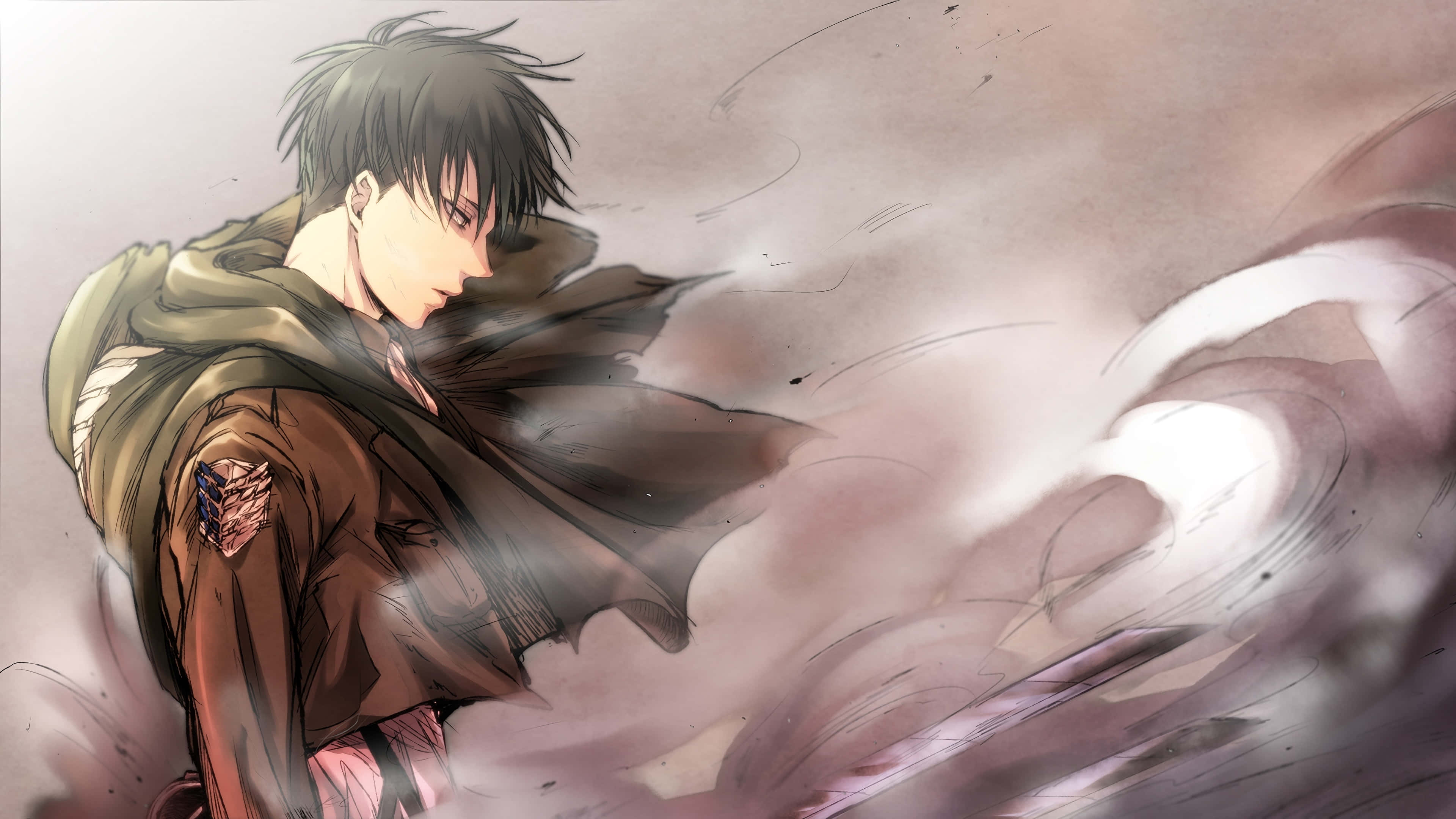 Levi, Attack on Titan, brown coat, 4K Desktop Wallpaper