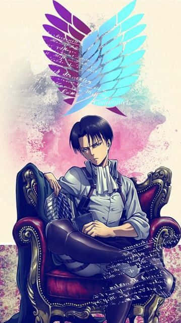 Levi, Attack on Titan, ornate chair, SD Phone Wallpaper