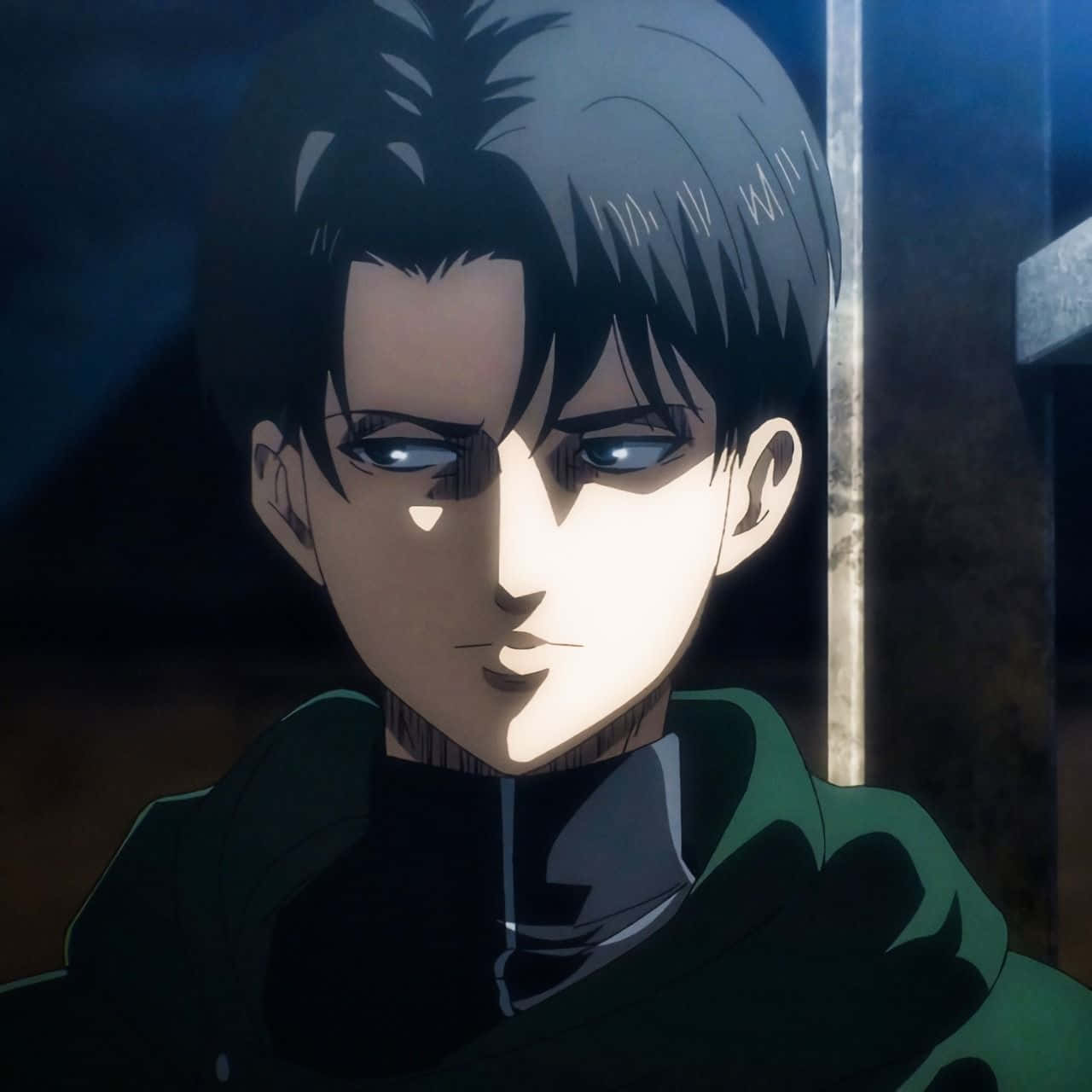 Levi PFP, side eye, anime male character, HD Desktop Wallpaper