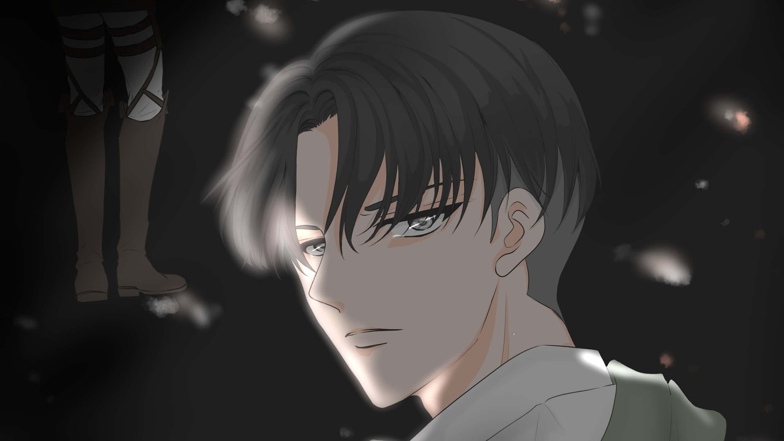Levi, anime portrait, dark hair, 2K Desktop Wallpaper