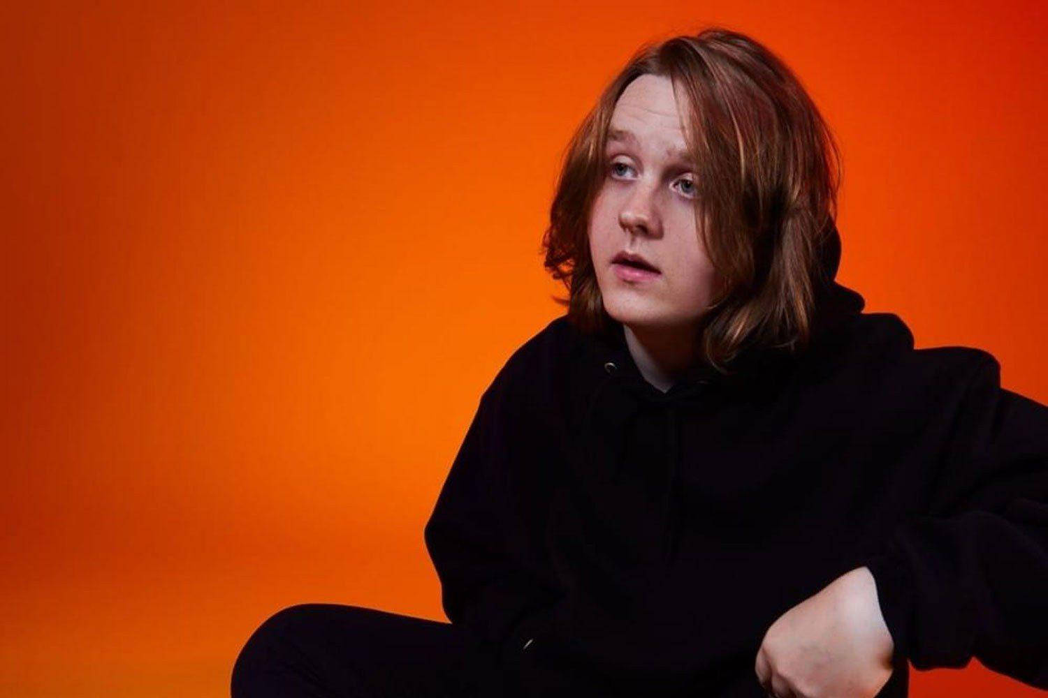 Lewis Capaldi, orange, black, HD Desktop Wallpaper