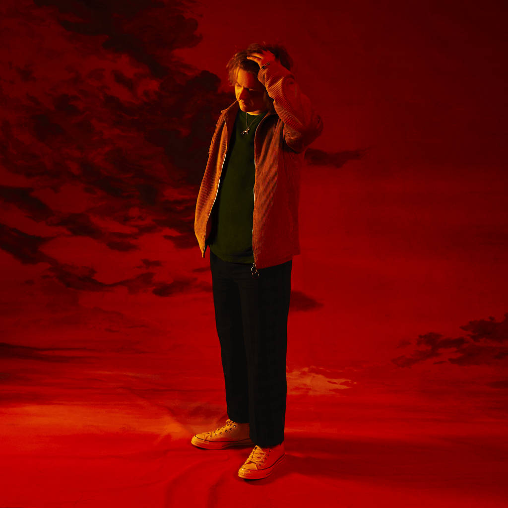 Lewis Capaldi, corduroy jacket, surreal red sky, SD Desktop Wallpaper
