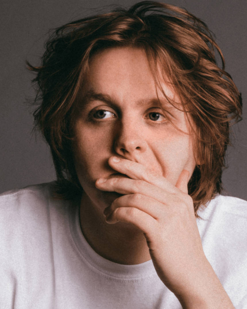 Lewis Capaldi, tousled brown hair, white t-shirt, SD Phone Wallpaper