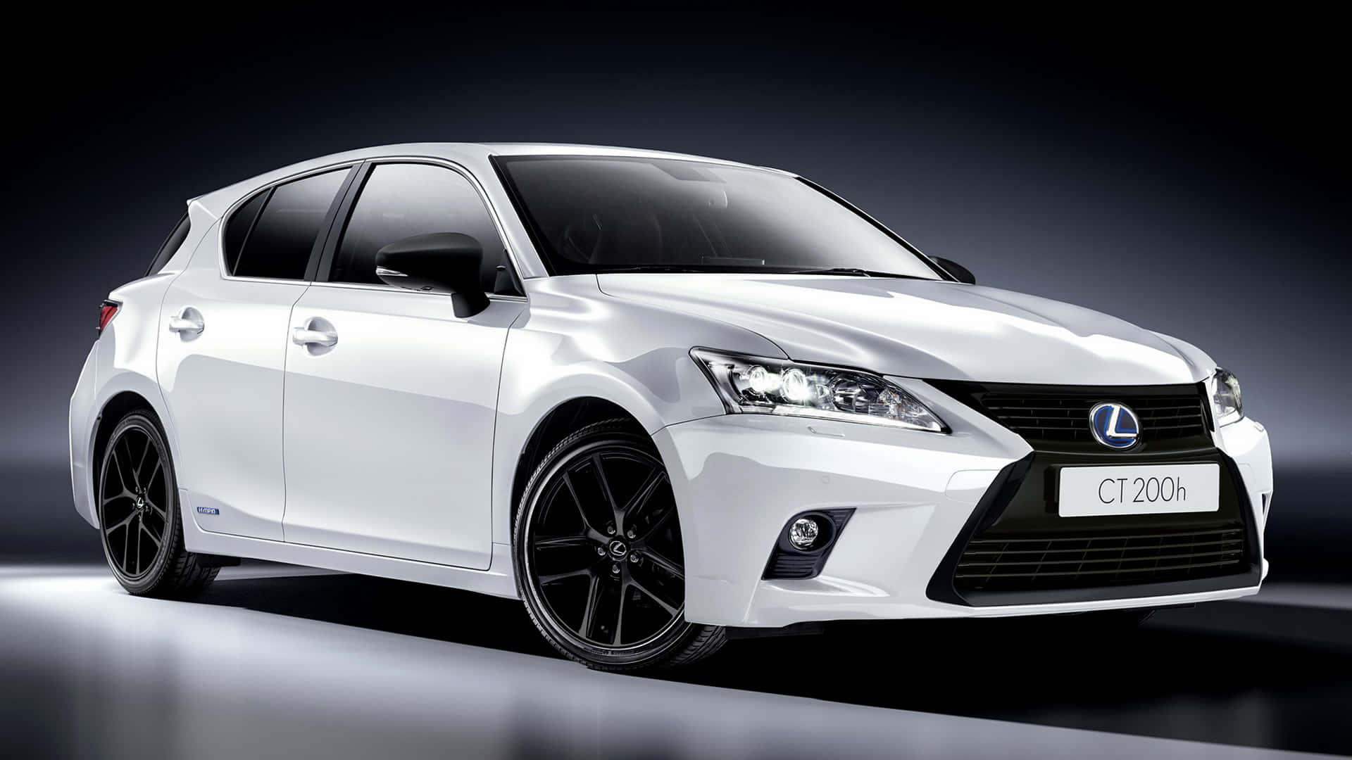 Lexus CT 200h, white, black rims, Full HD Desktop Wallpaper