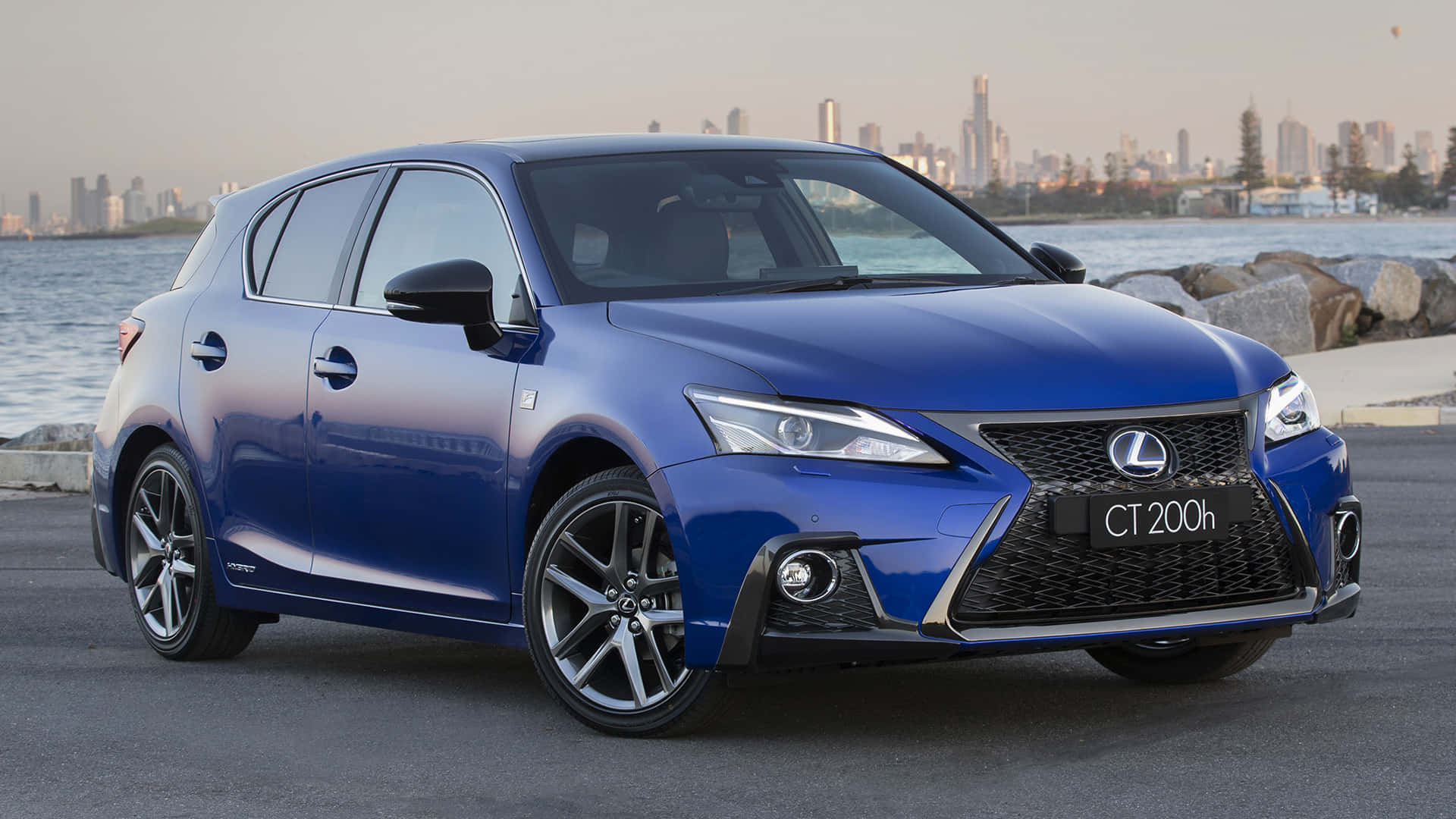 Lexus CT 200h, glossy blue, hybrid hatchback, Full HD Desktop Wallpaper
