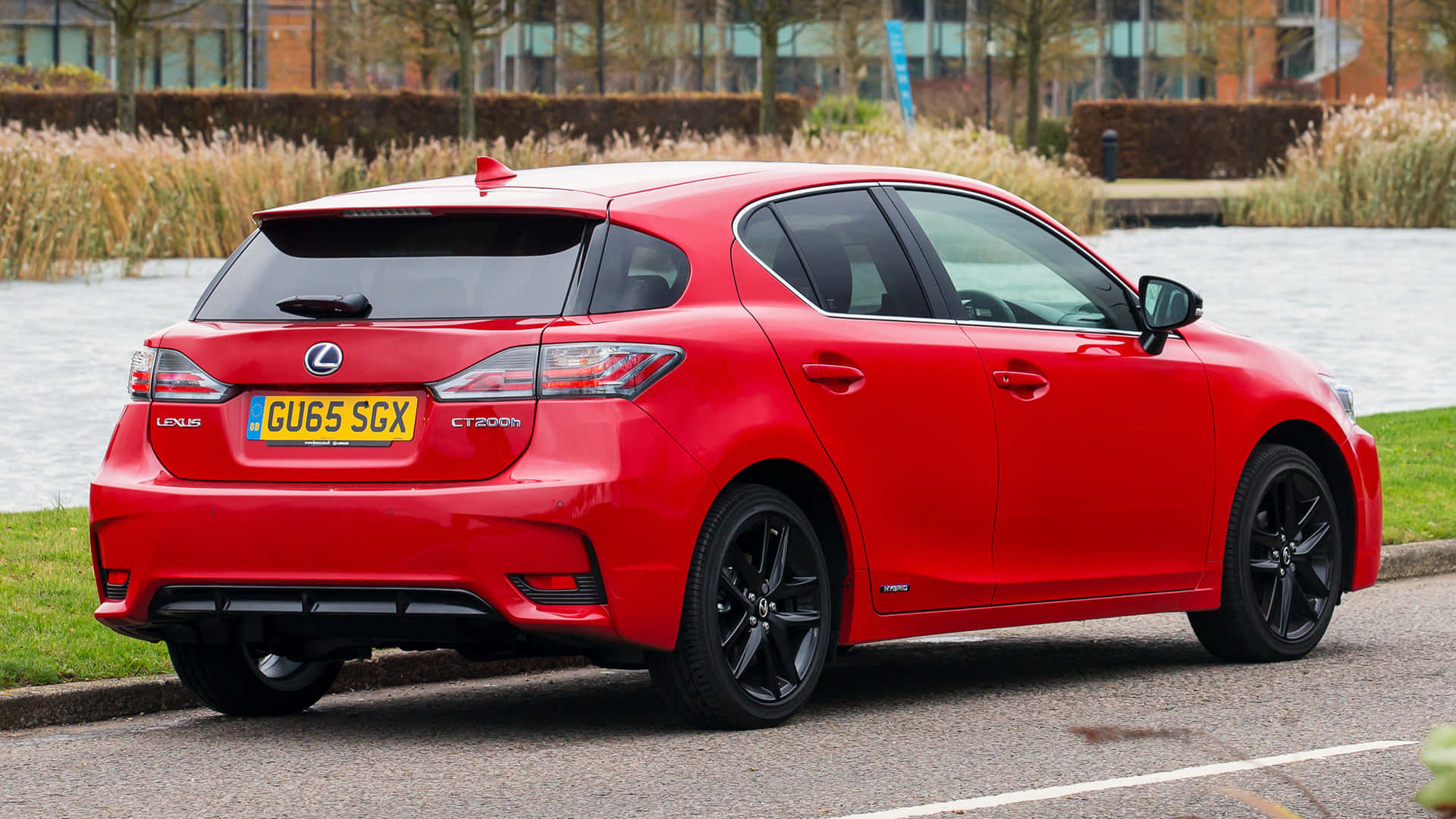 Lexus CT 200h, red, black wheels, Full HD Desktop Wallpaper