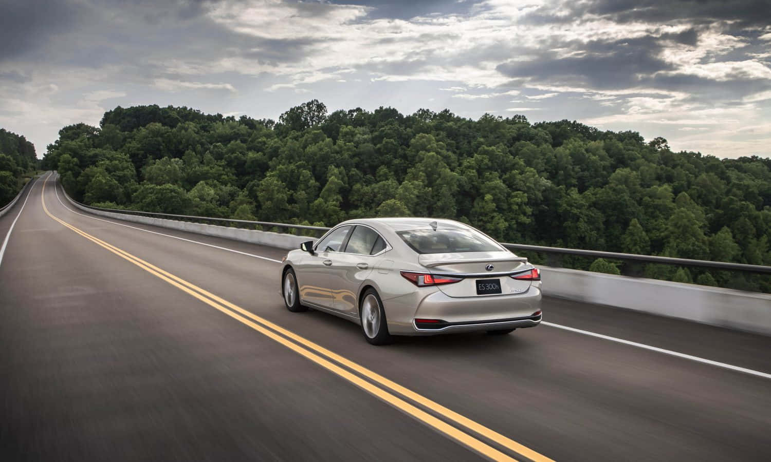 Lexus ES 300h, silver, winding highway, HD Desktop Wallpaper