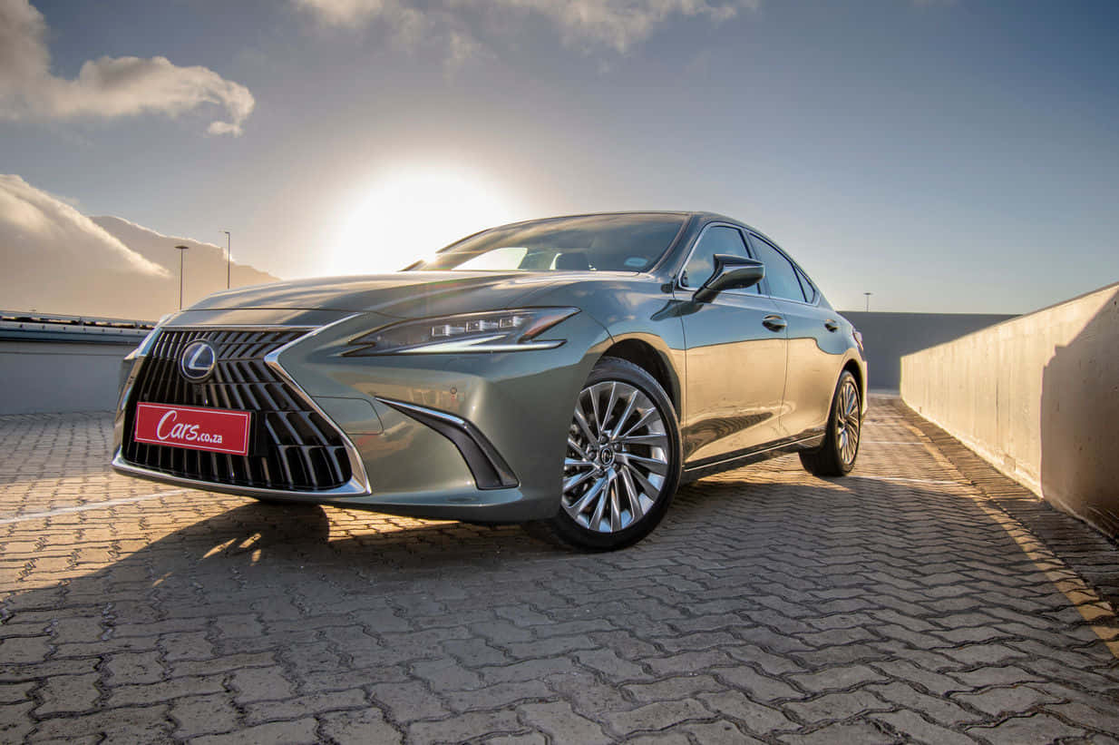 Lexus ES 300h, metallic green, golden sunrise, SD Desktop Wallpaper
