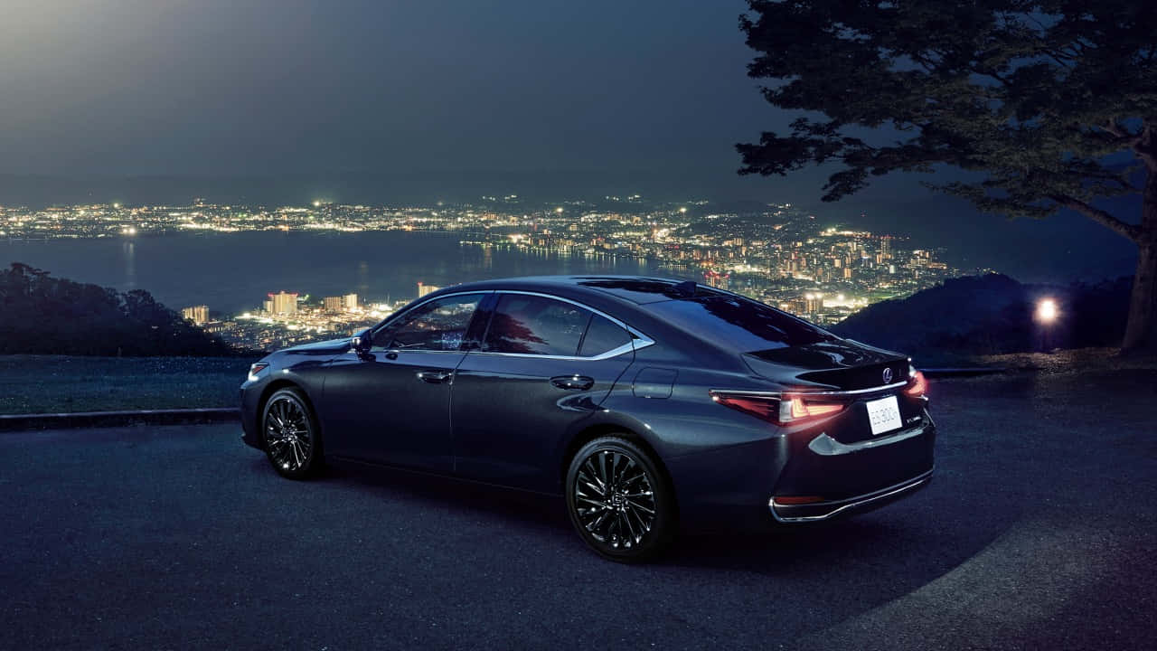 Lexus ES 300h, dark sedan, night, HD Desktop Wallpaper