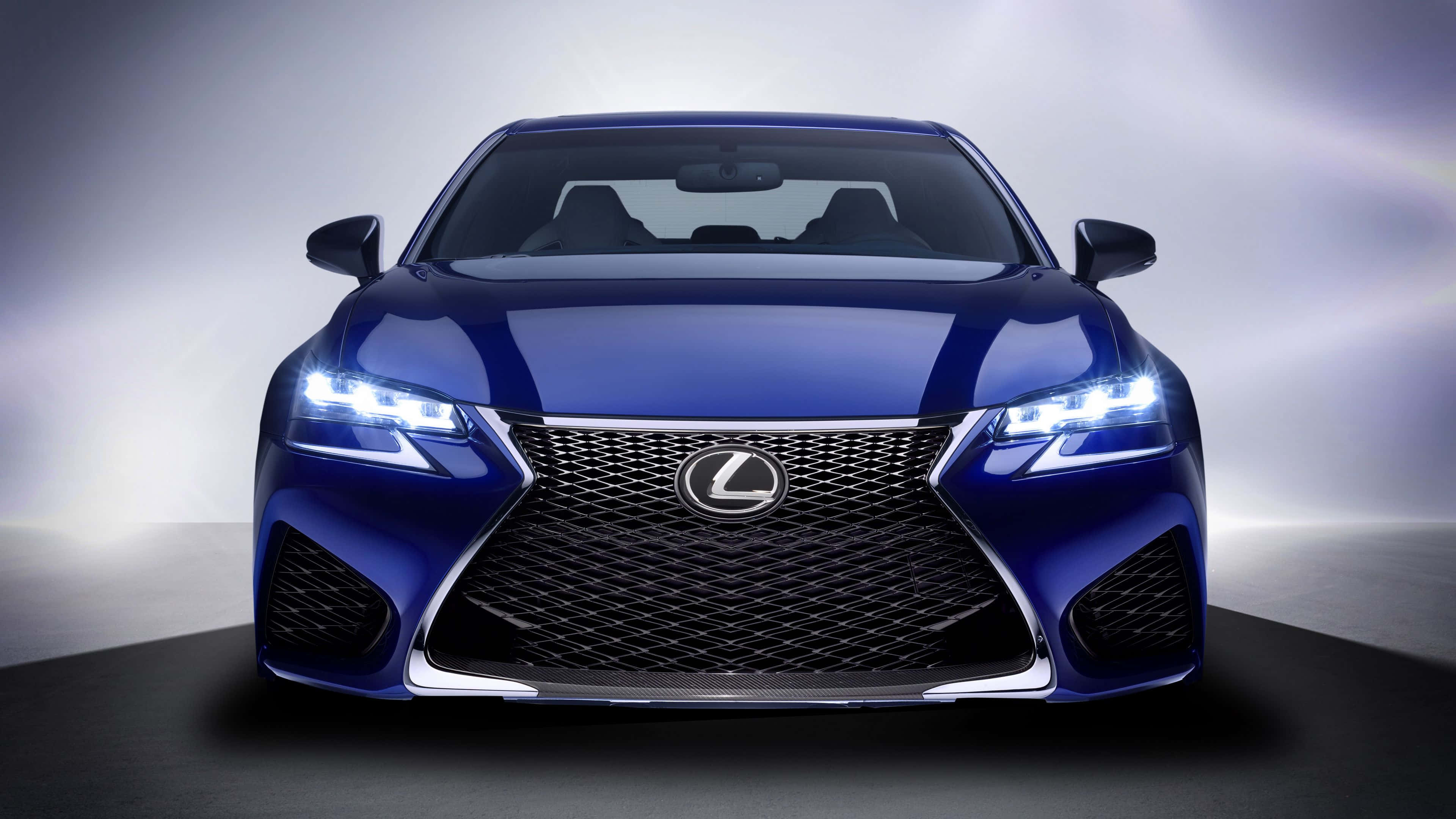 Lexus GS F, blue, glowing headlights, 4K Desktop Wallpaper