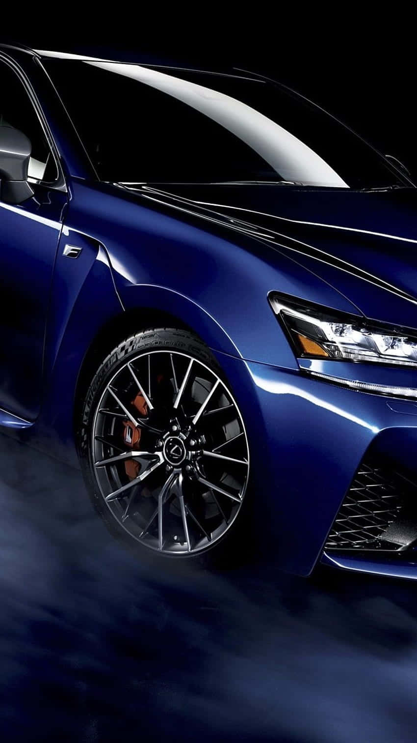 Lexus GS F, blue, black rims, HD Phone Wallpaper