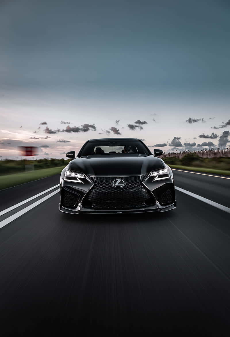 Lexus GS F, black, highway, SD Phone Wallpaper