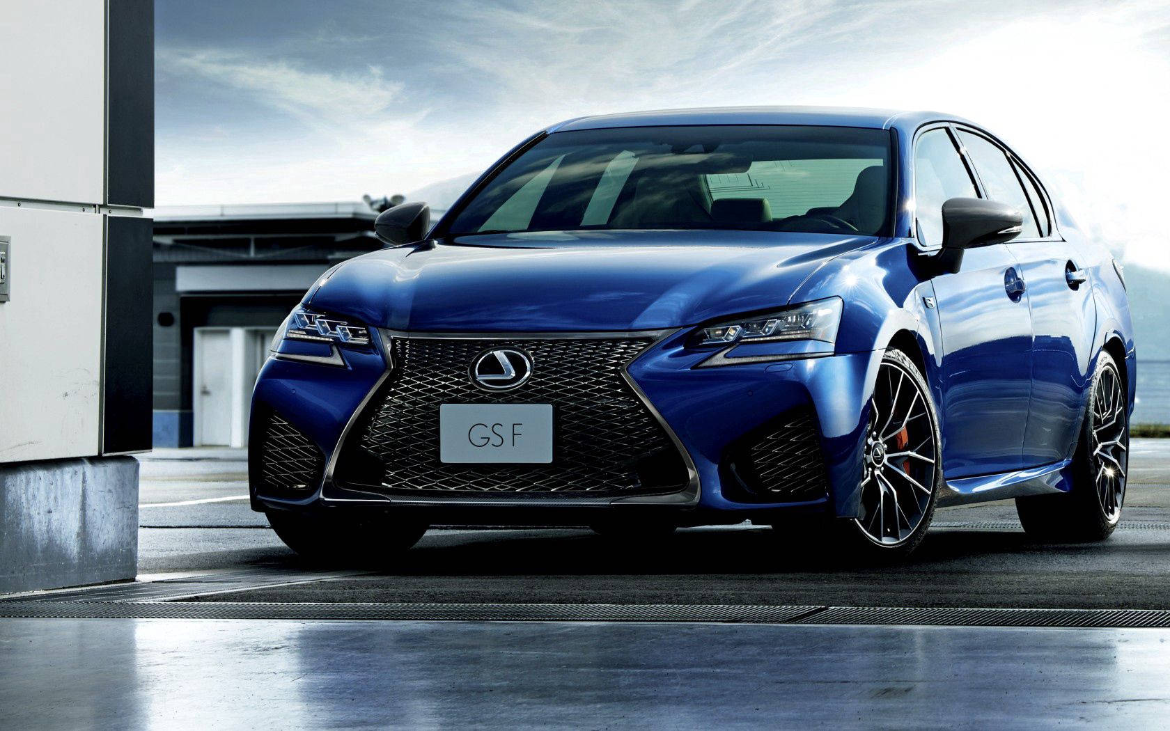 Lexus GS F, glossy blue, sports sedan, HD Desktop Wallpaper