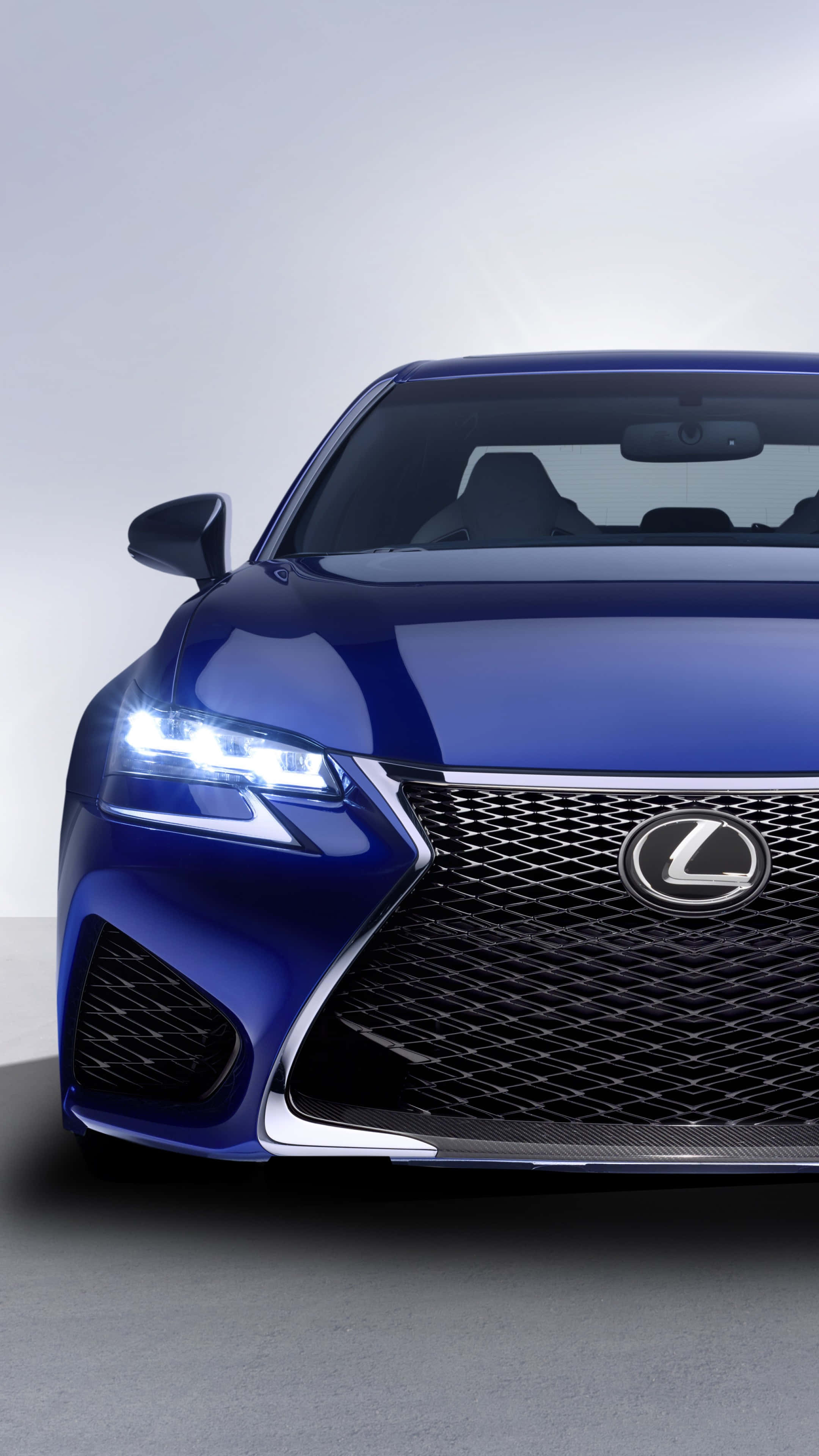 Lexus GS, blue, glowing headlights, 4K Phone Wallpaper