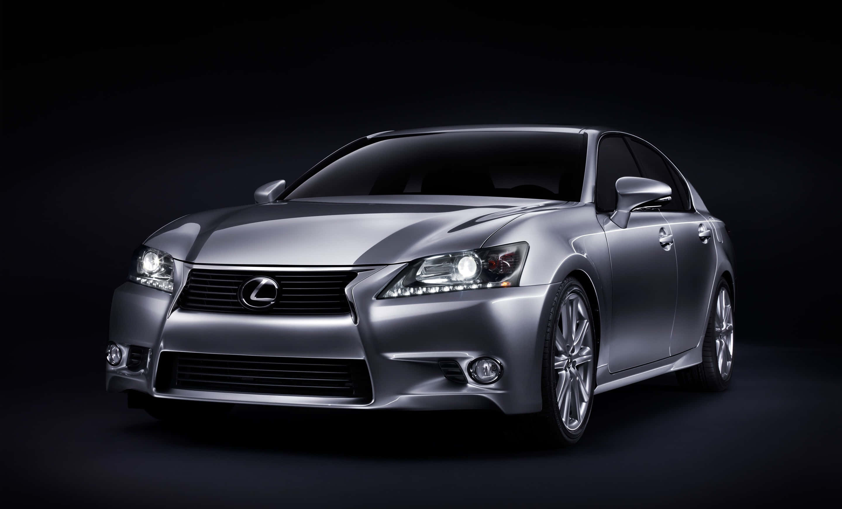 Lexus GS, silver, studio lights, 2K Desktop Wallpaper