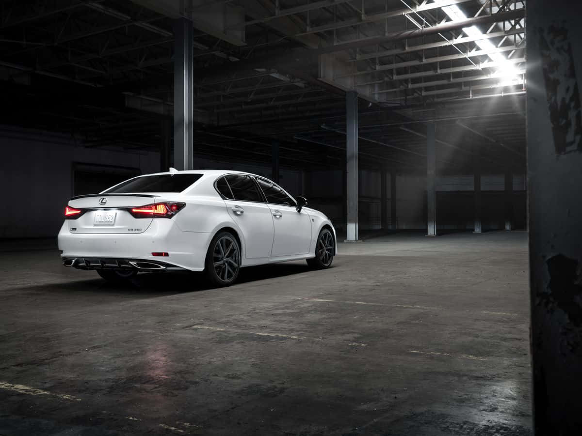 Lexus GS, white, spotlight, SD Desktop Wallpaper