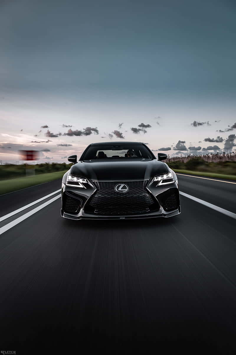 Lexus GS, black, dusk, SD Phone Wallpaper