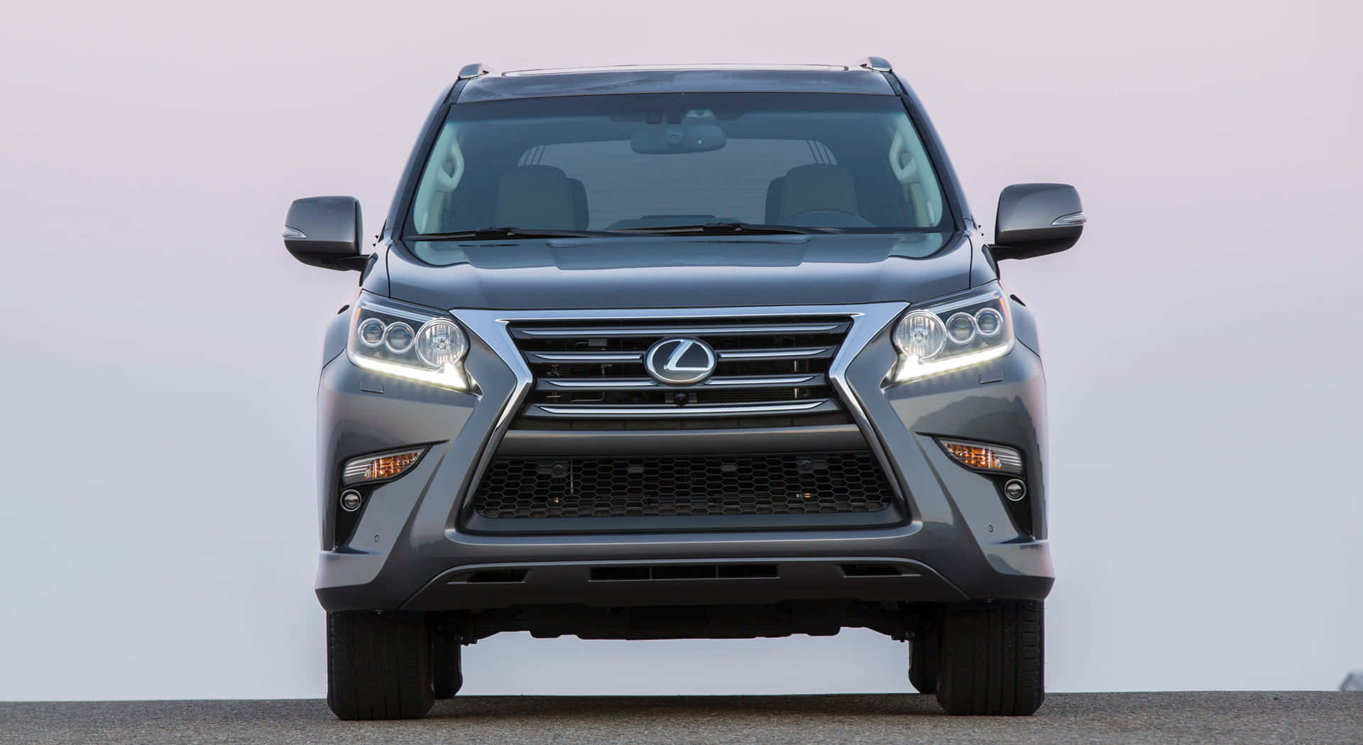 Lexus GX 460, gray, illuminated headlights, Full HD Desktop Wallpaper