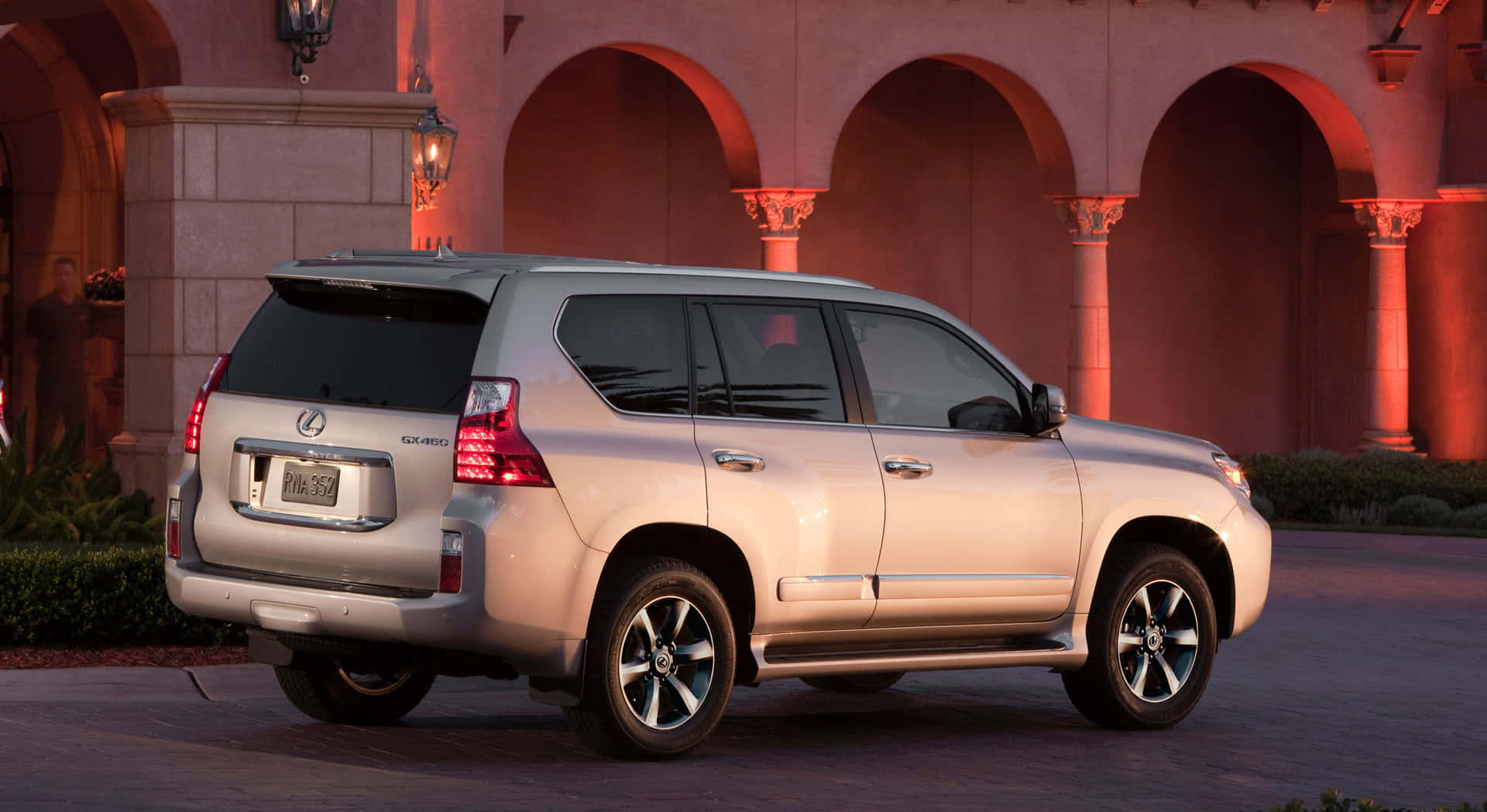 Lexus GX 460, silver, dusk, Full HD Desktop Wallpaper