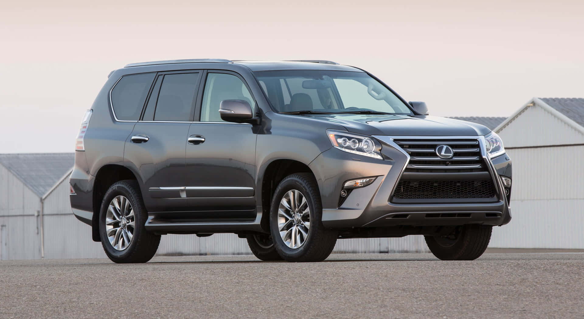 Lexus GX 460, gray, asphalt, Full HD Desktop Wallpaper