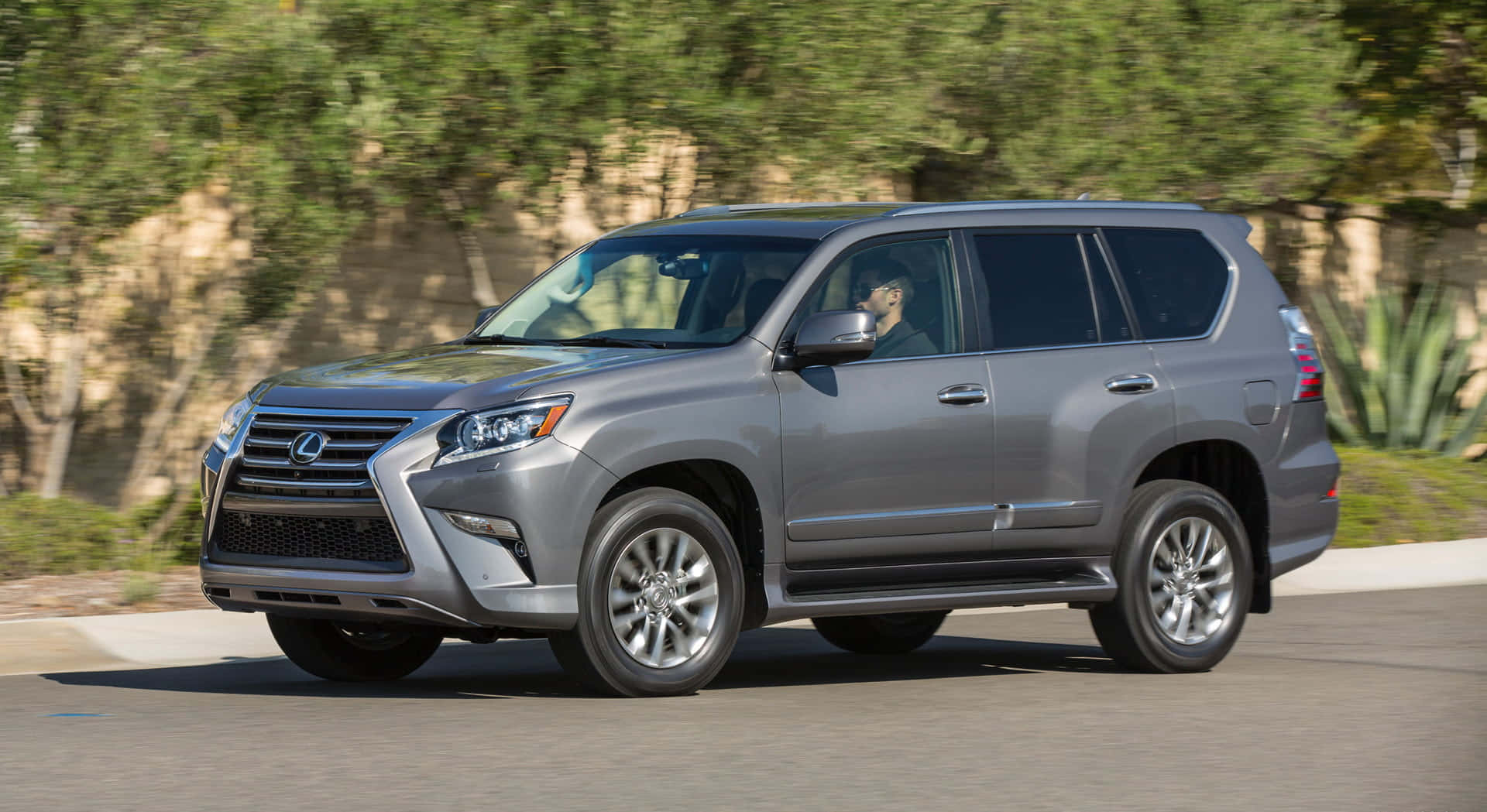 Lexus GX 460, silver, sunlit road, Full HD Desktop Wallpaper